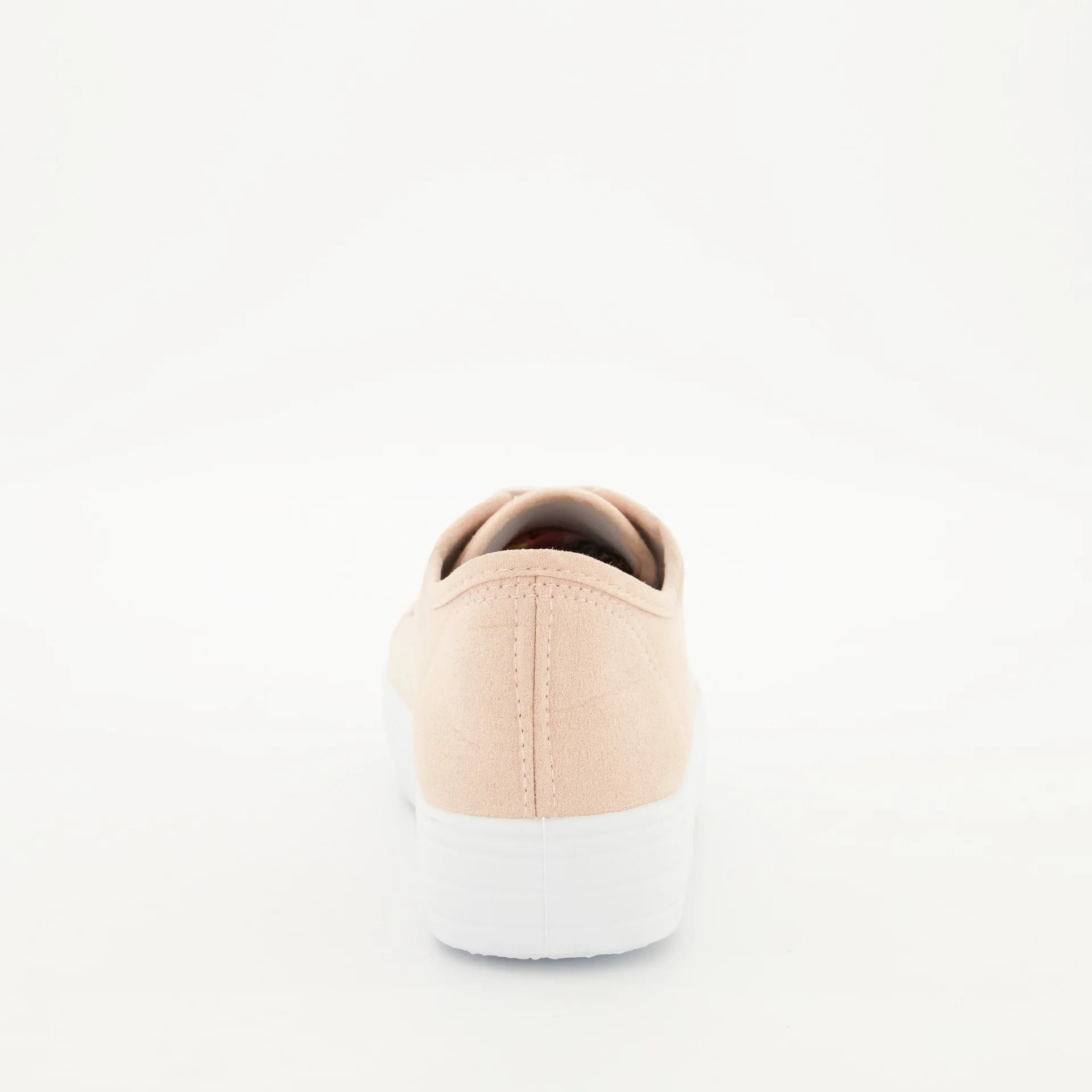 Platform Lace Up Sneaker with Side Pinholes - Blush - Image 5