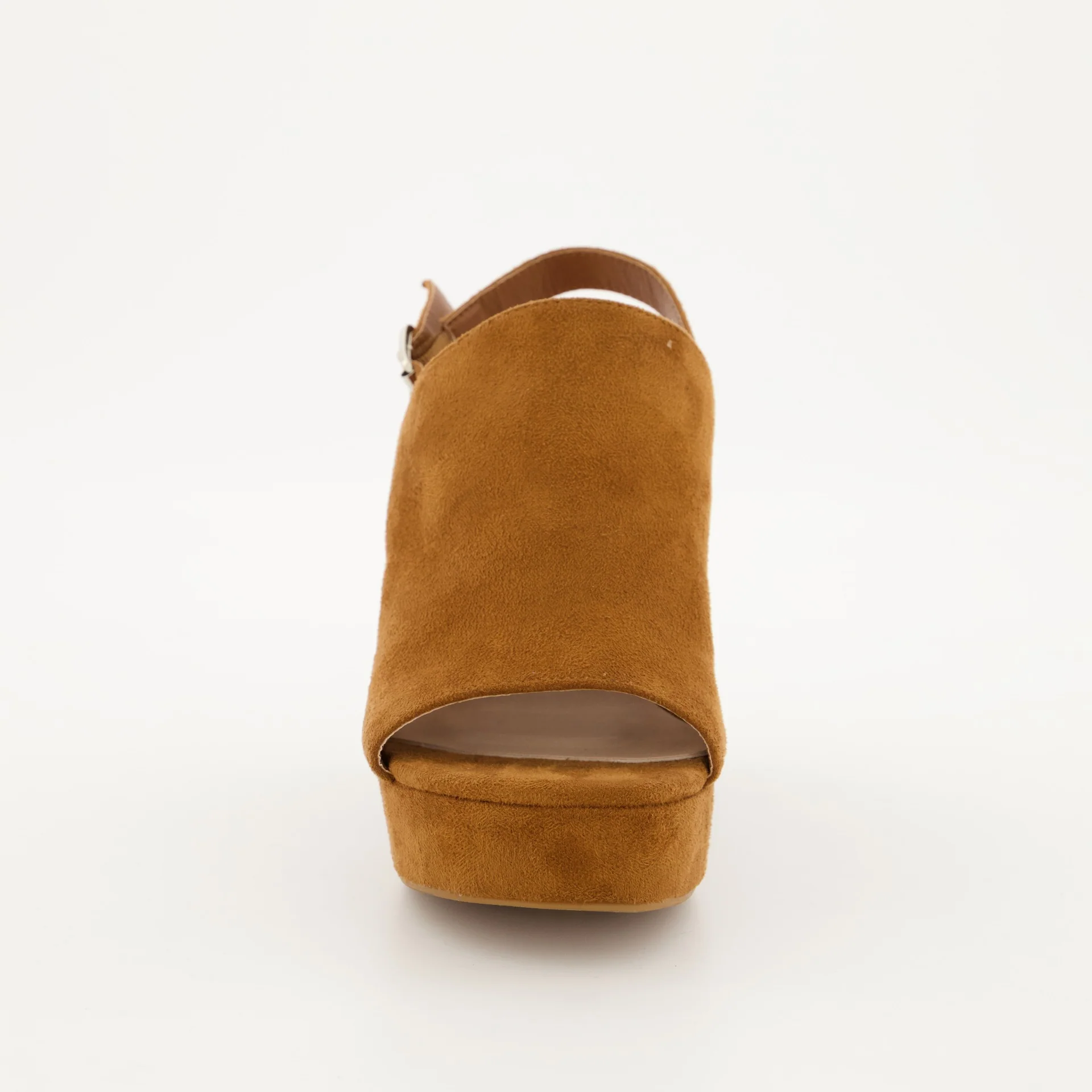 Platform Peep toe Slingback Heel - Tan - Image 3