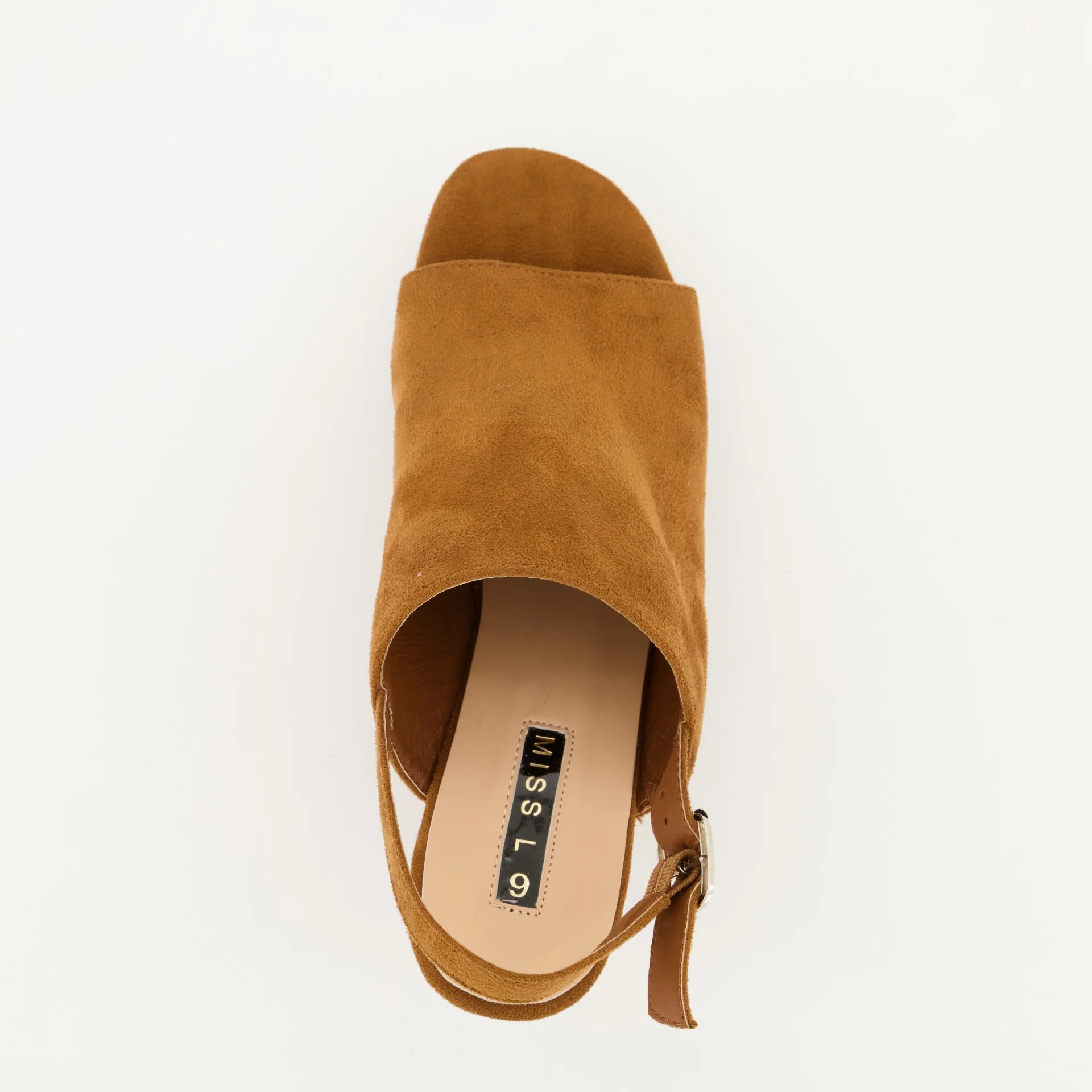 Platform Peep toe Slingback Heel - Tan - Image 7