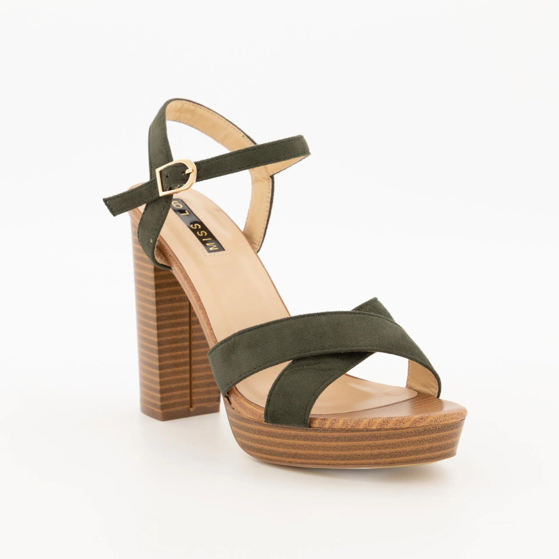 Platform with Cross Over Vamp Block Heel Sandal - Image 2