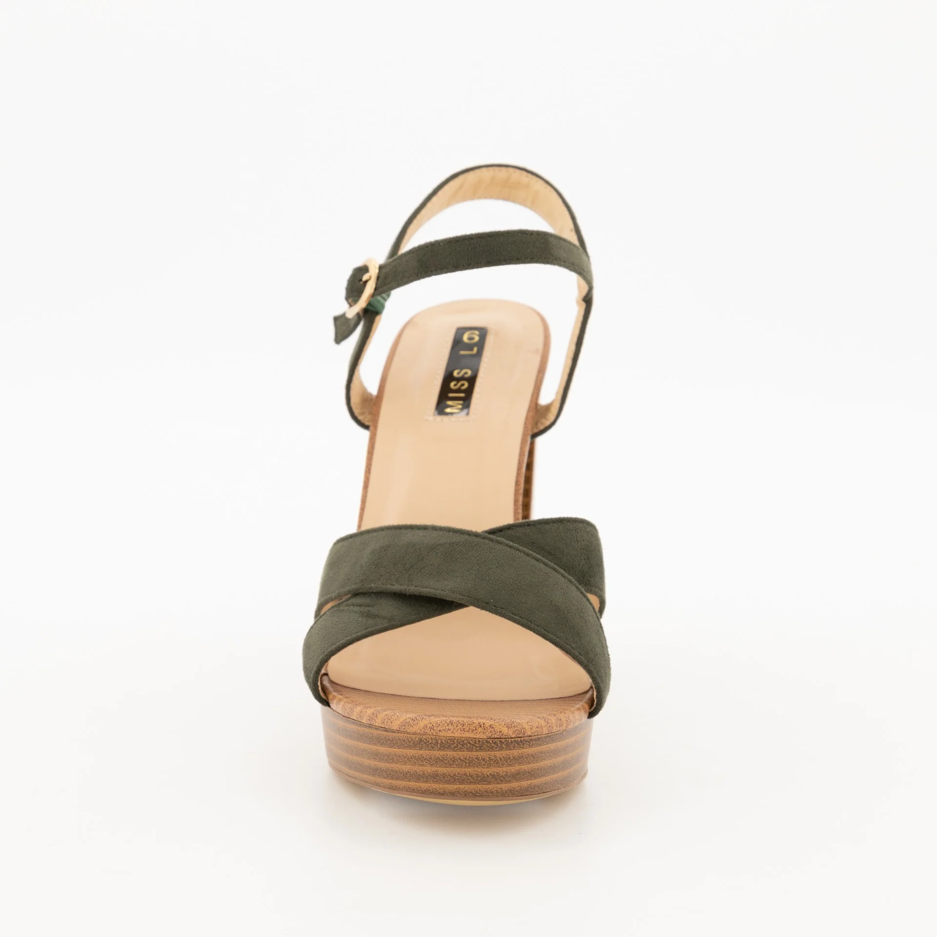 Platform with Cross Over Vamp Block Heel Sandal - Image 3