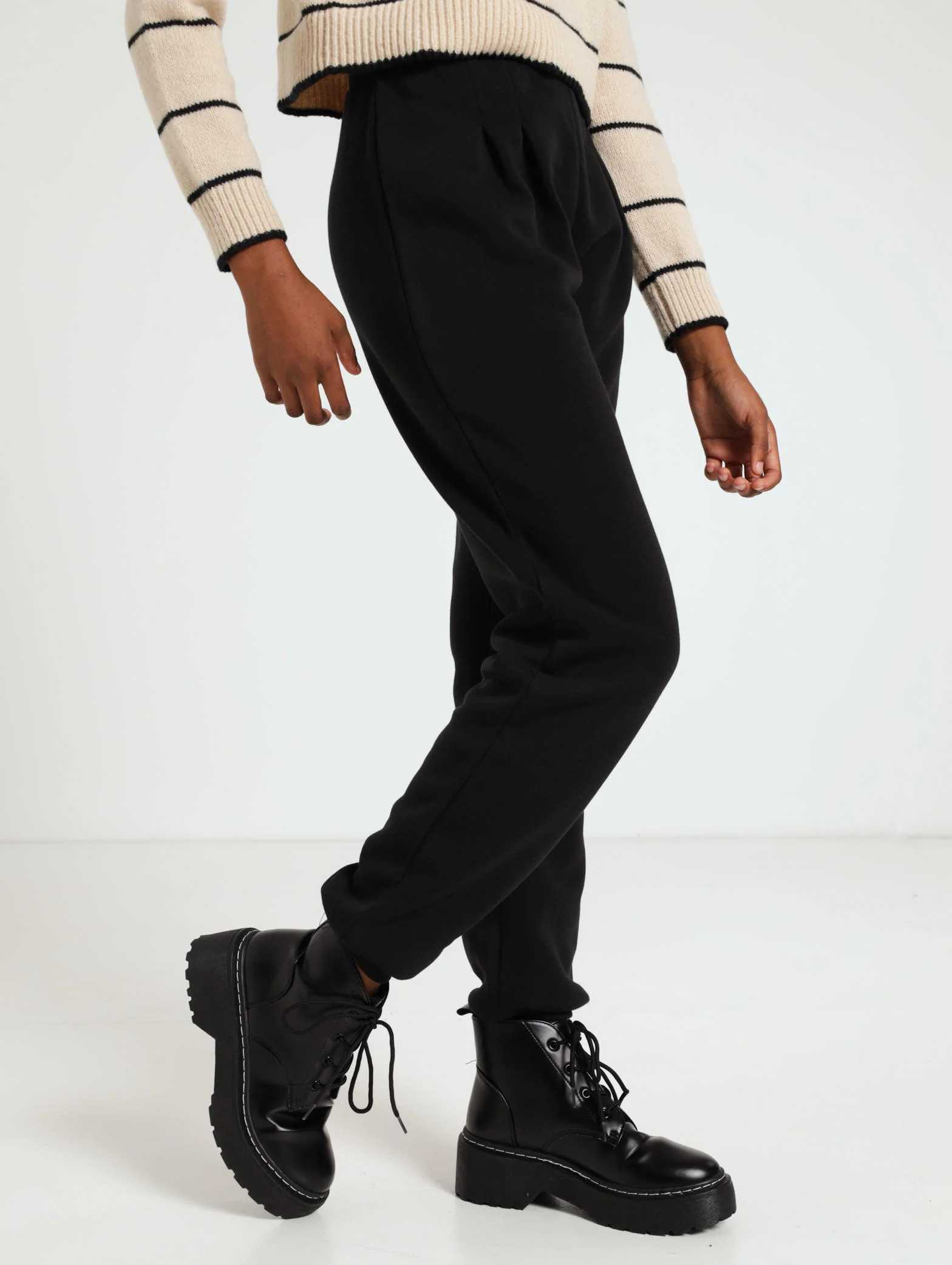 Pleat Front Jogger - Black - Image 2