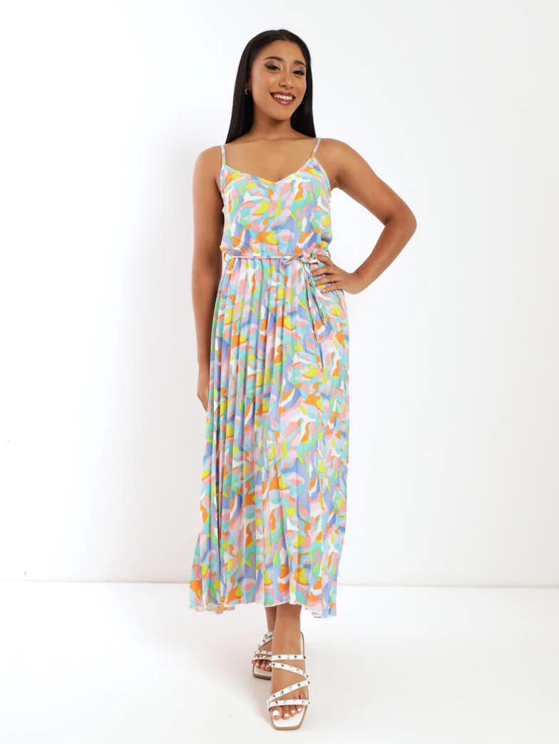 Pleated Floral Midi Dress - Image 2