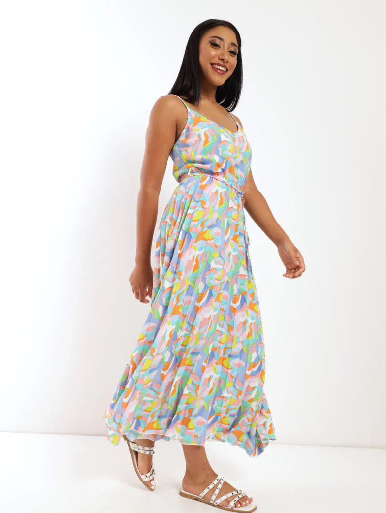 Pleated Floral Midi Dress - Image 3