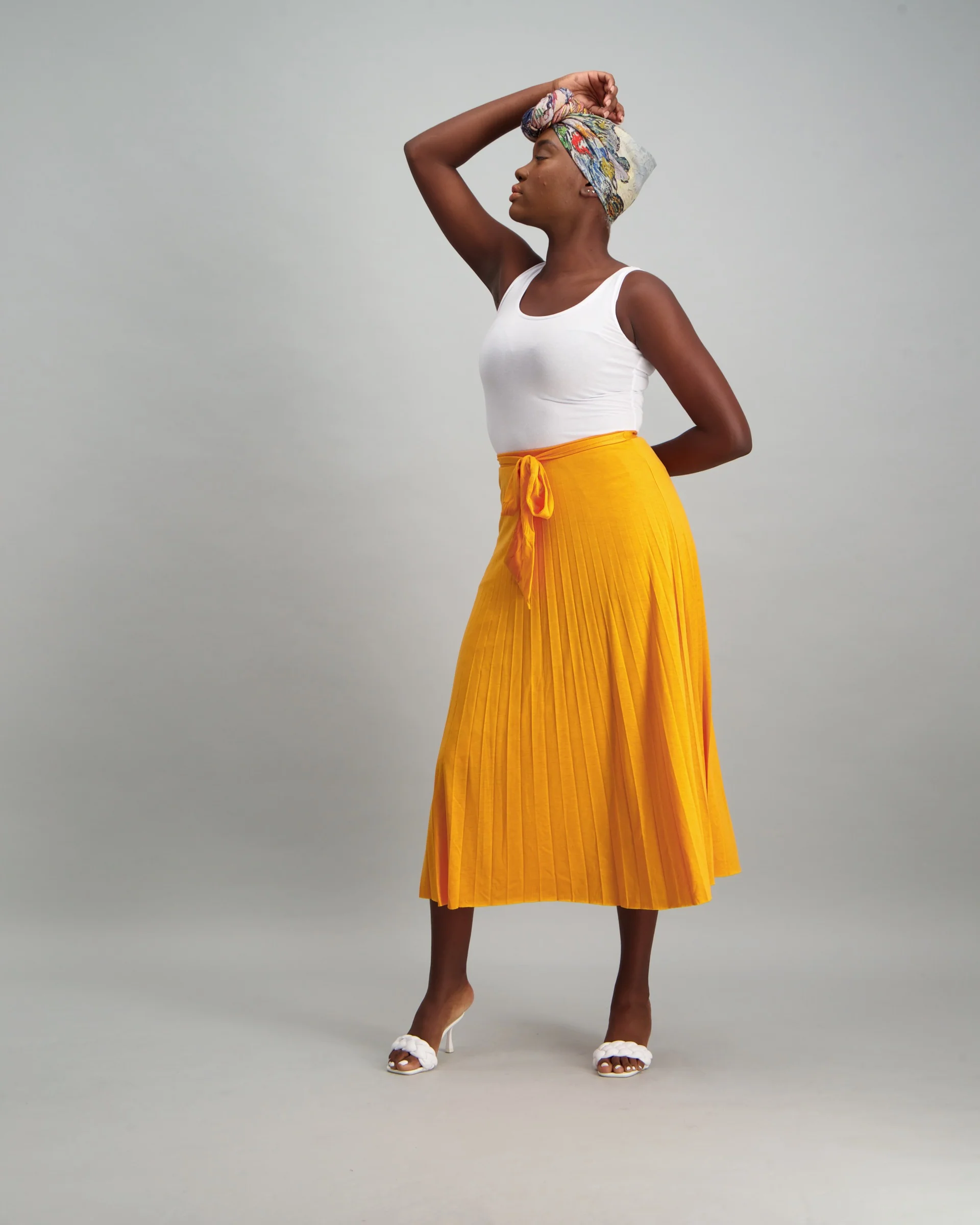 Pleated Skirt - Mustard - Image 3