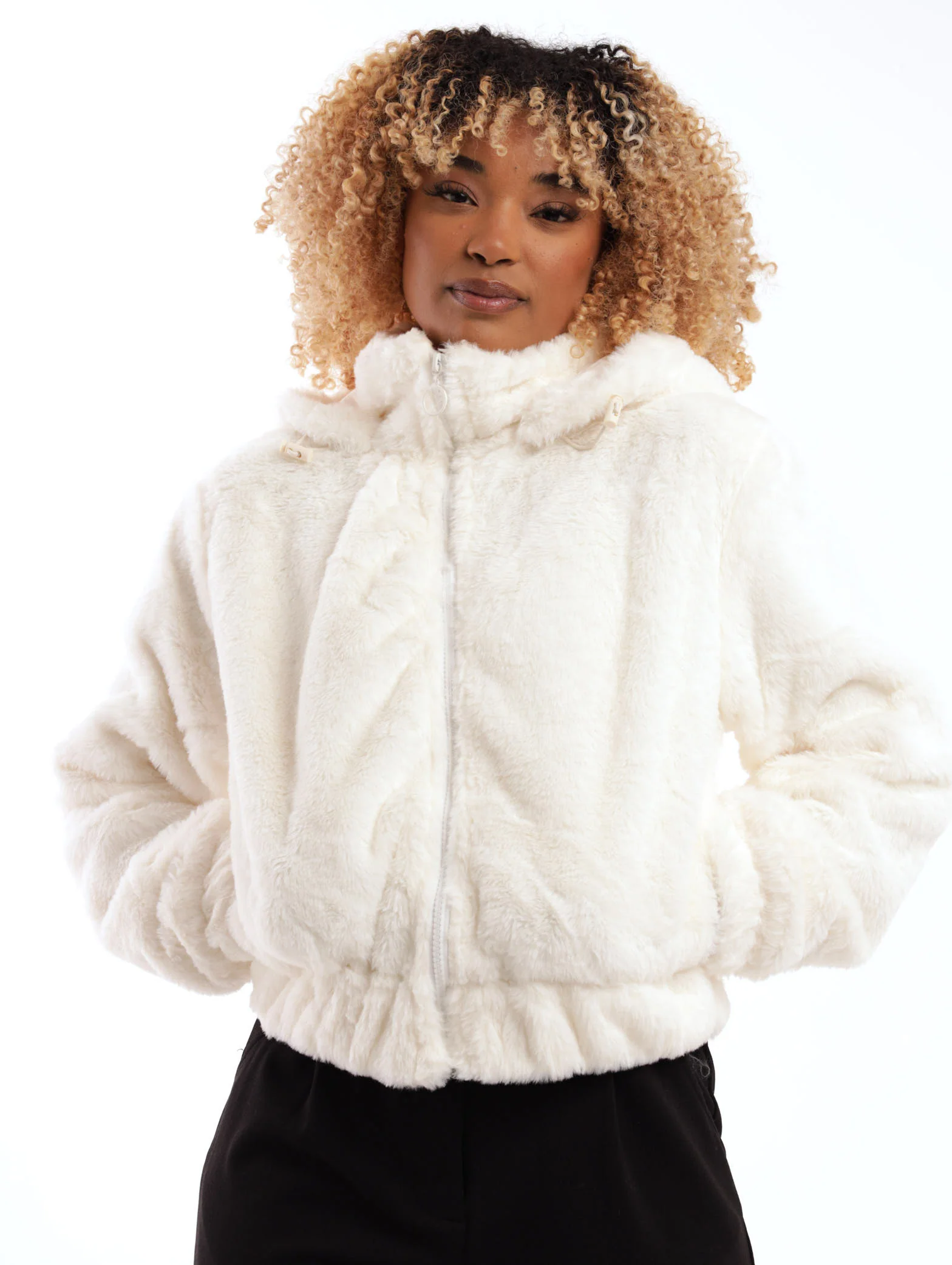 Pollar Bomber Jacket - Cream