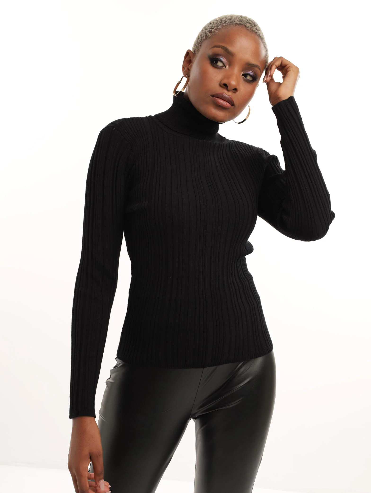 Poloneck Top - Black