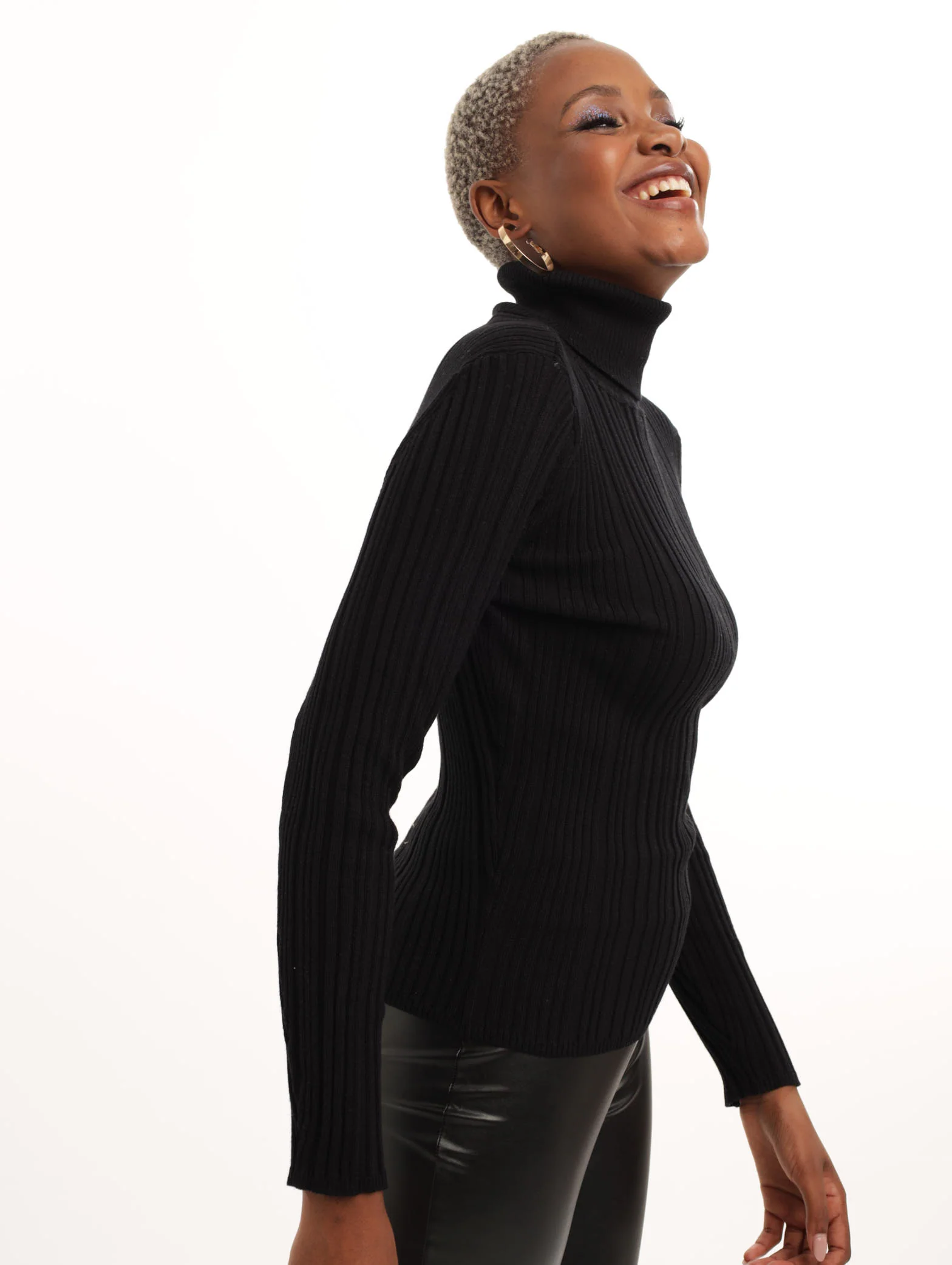 Poloneck Top - Black - Image 2