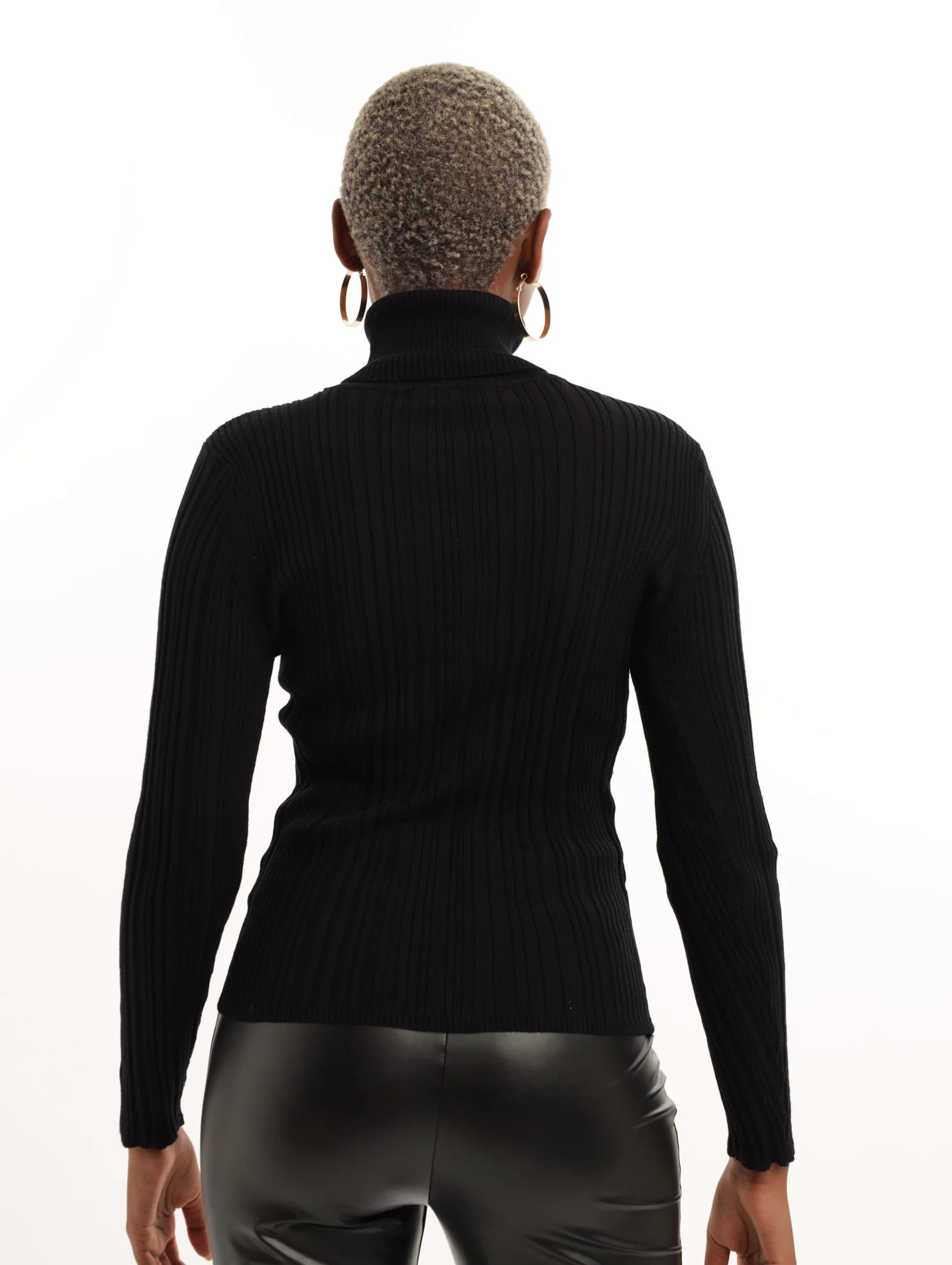 Poloneck Top - Black - Image 3
