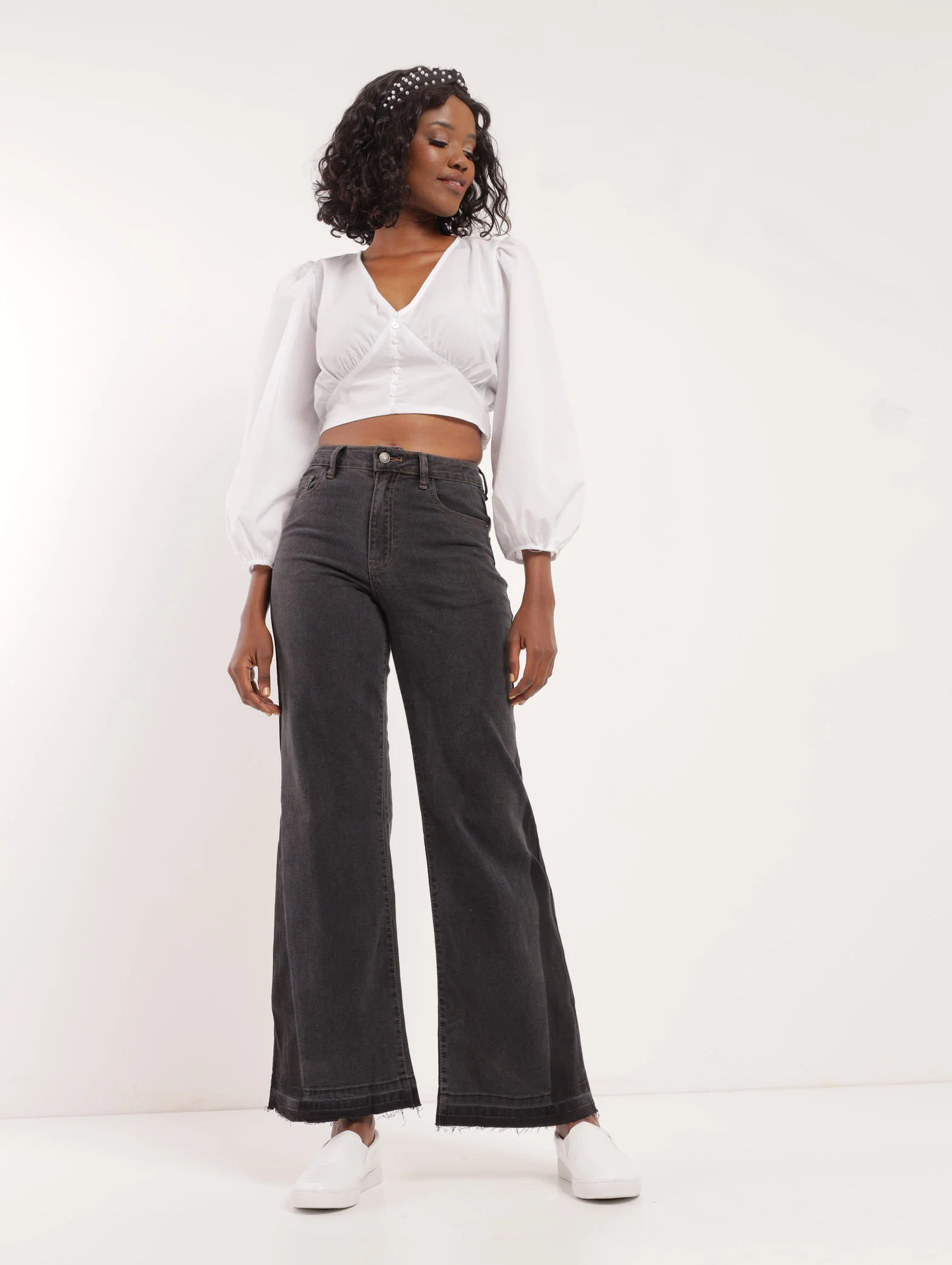 Poplin Blouse - White - Image 2