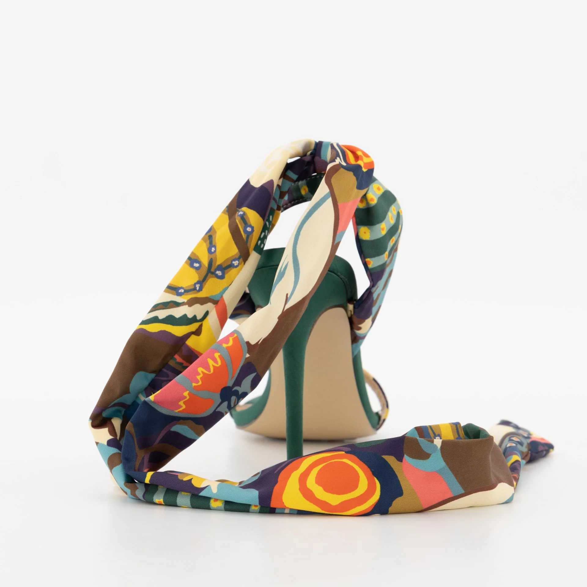 Printed Fabric Mule Stiletto Heel - Image 3