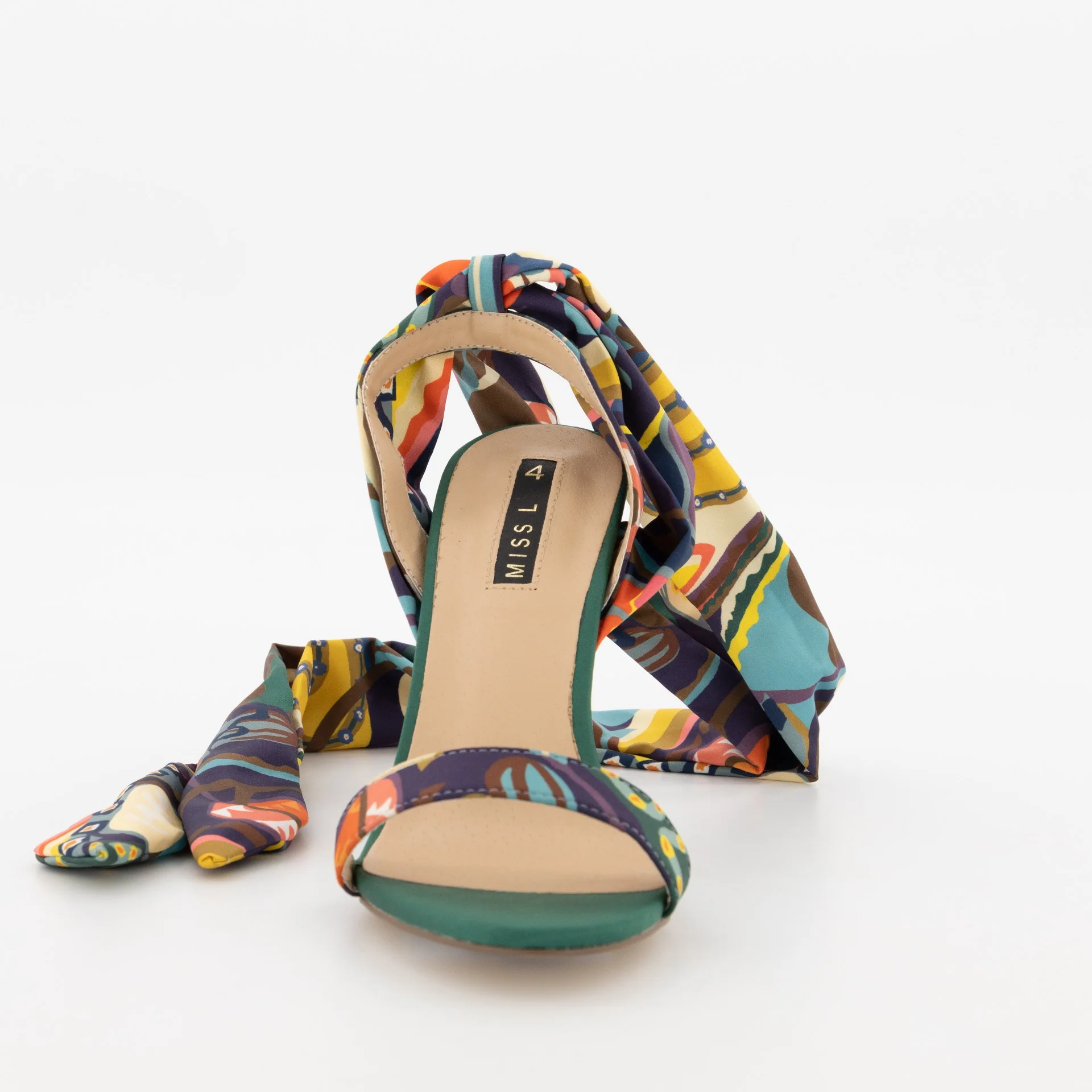 Printed Fabric Mule Stiletto Heel - Image 4