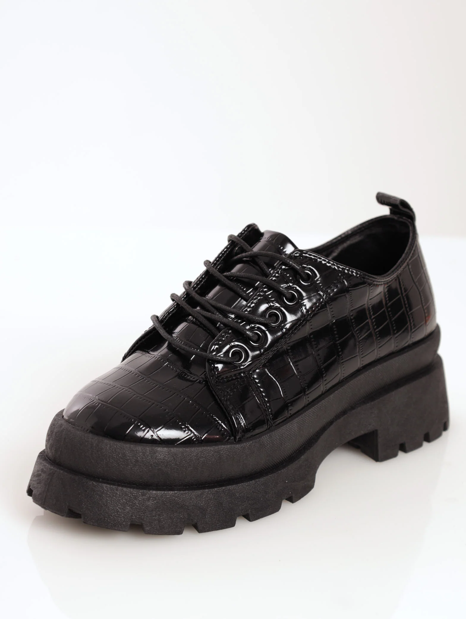 PU Cleated Lace-Up Man Shoe - Black - Image 2