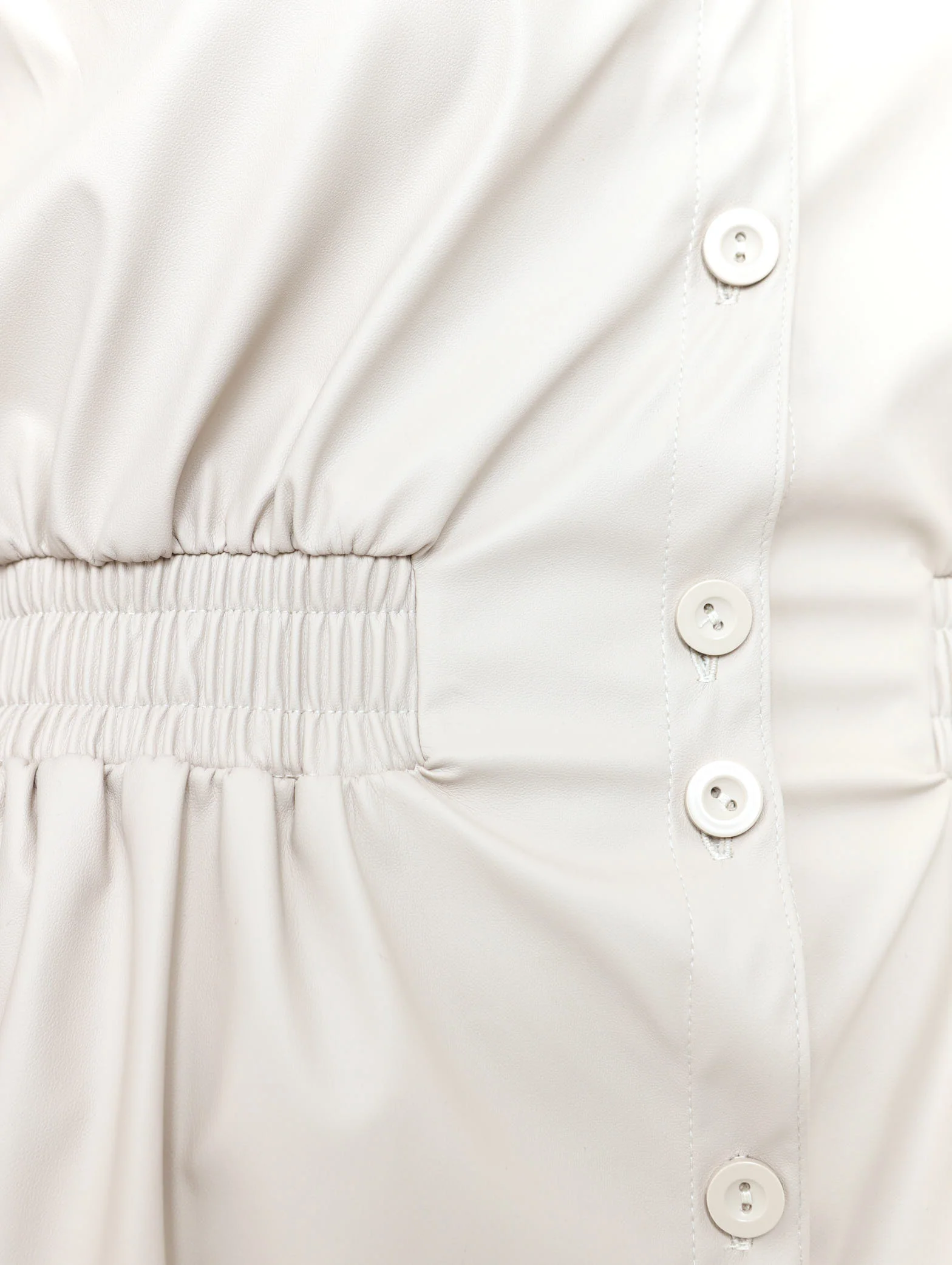 PU Shirtdress - Cream - Image 5
