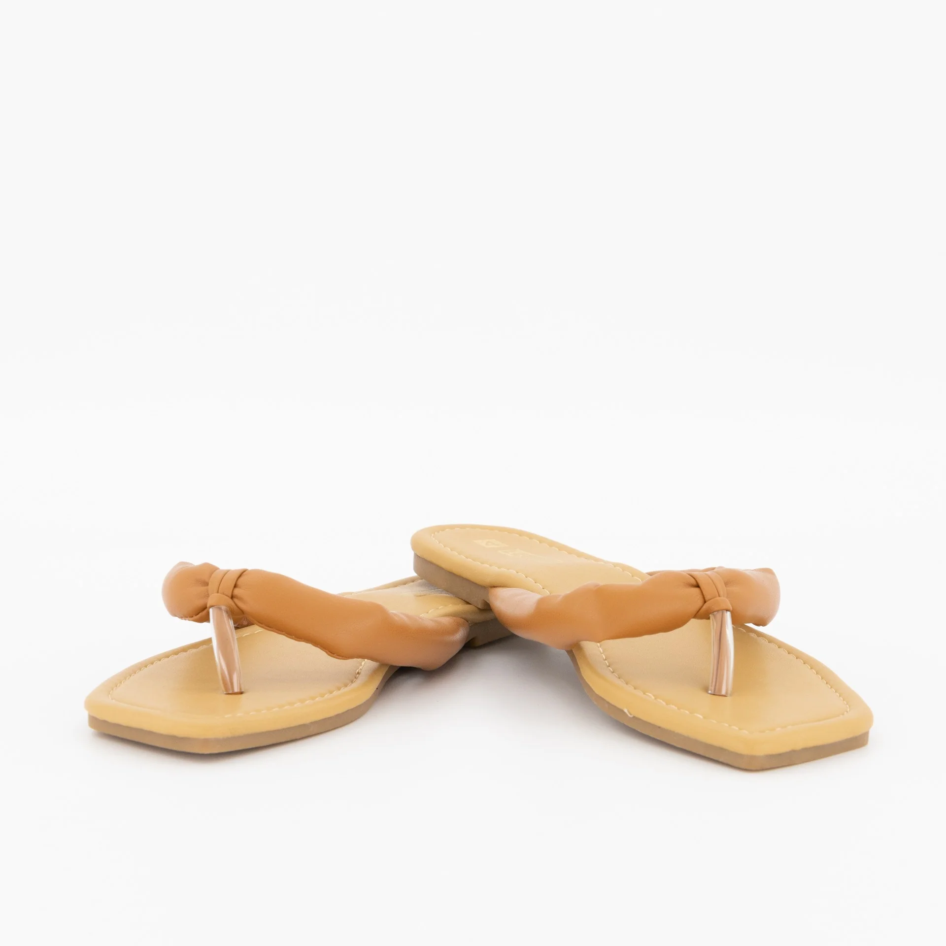 Puffy Thong Push-In Sandal - Camel