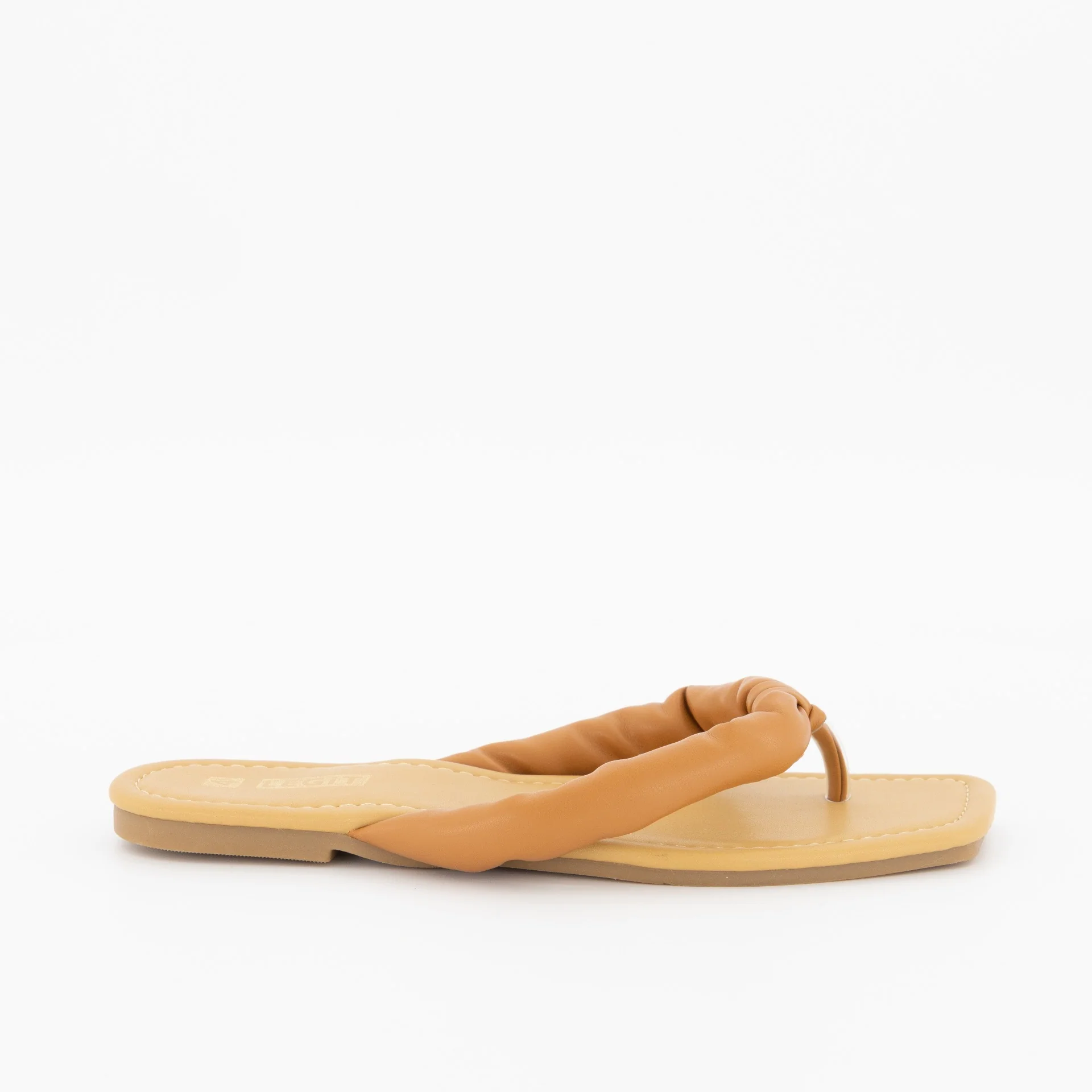 Puffy Thong Push-In Sandal - Camel - Image 2