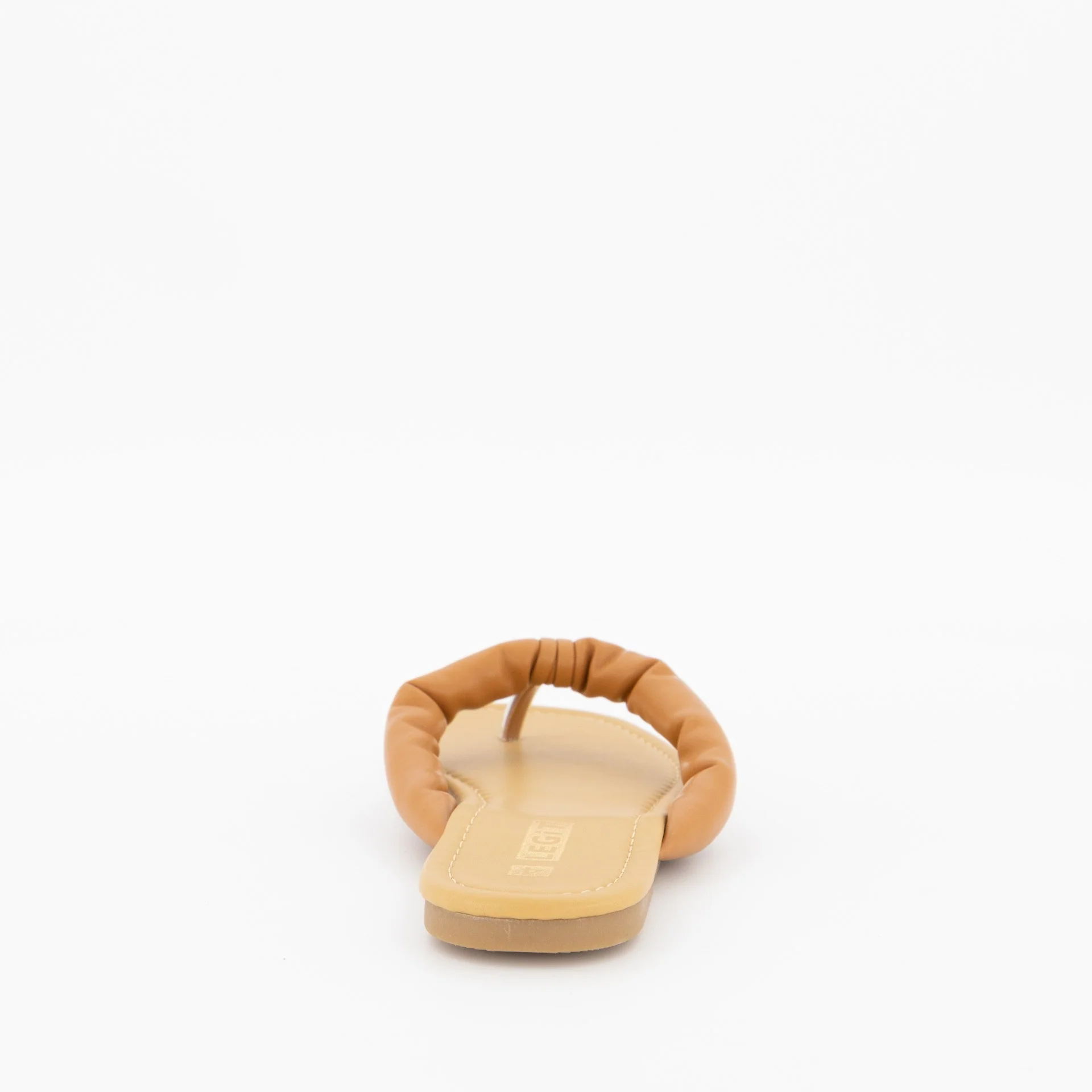 Puffy Thong Push-In Sandal - Camel - Image 3