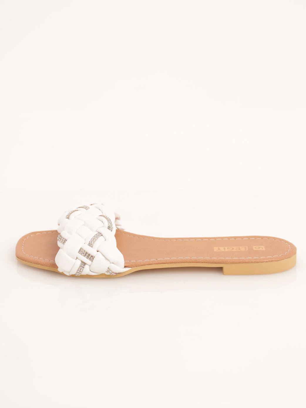 Puffy Woven Mule Sandal - White - Image 2