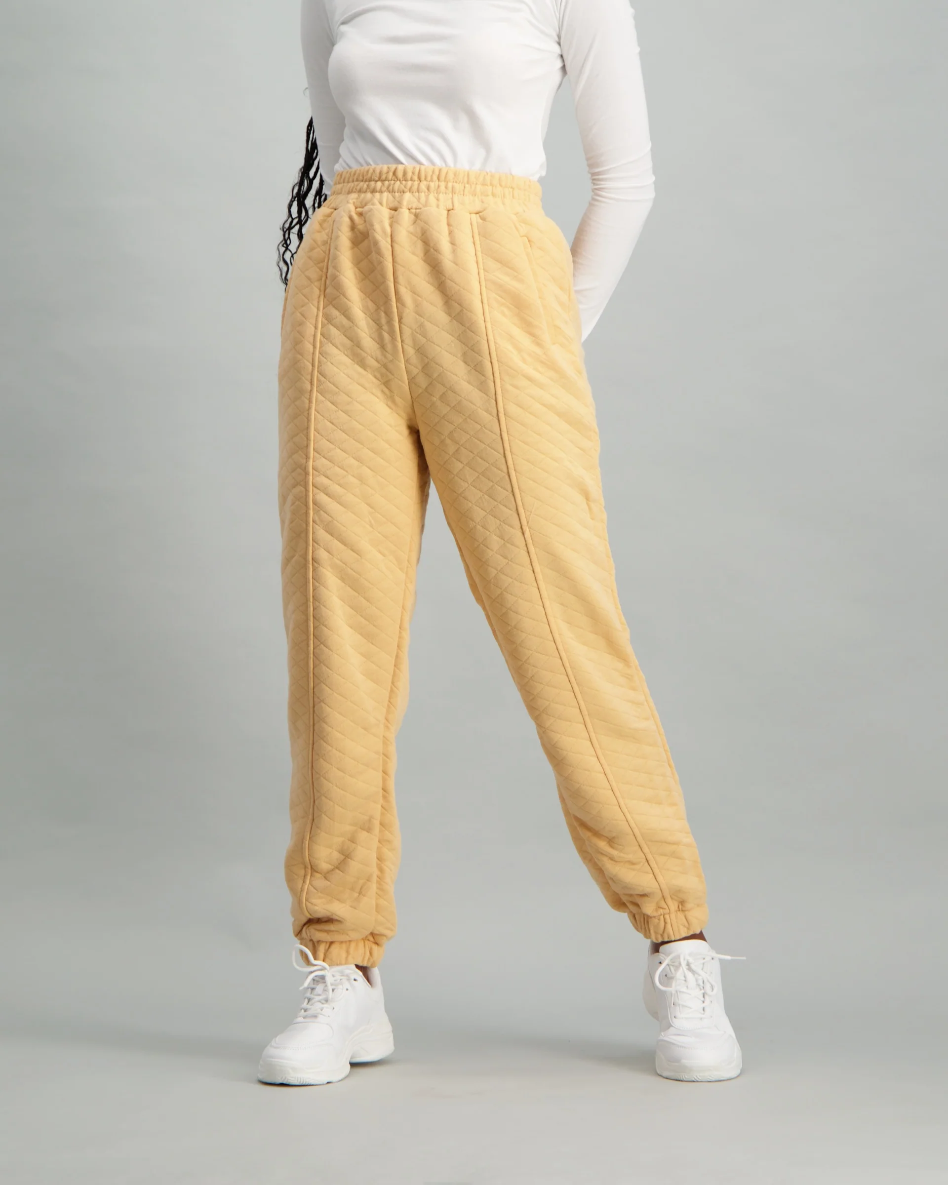 Quilted Jogger - Stone