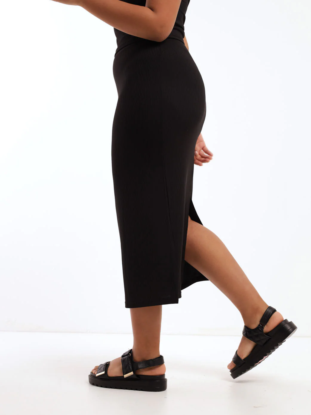 Ribbed Tube Skirt - Black - Image 3