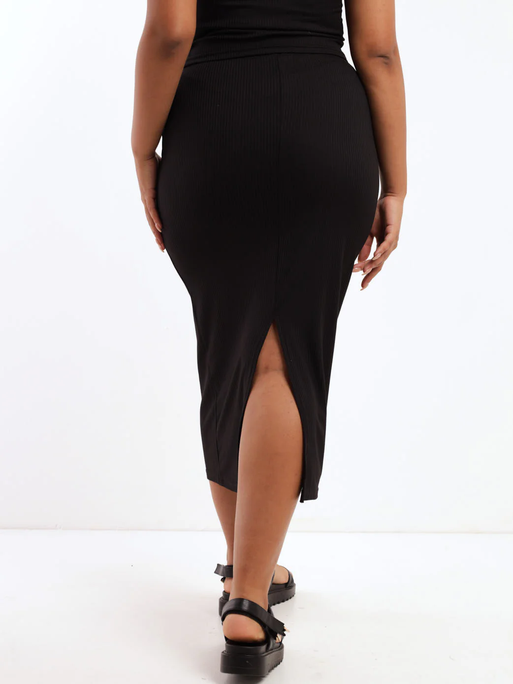 Ribbed Tube Skirt - Black - Image 4