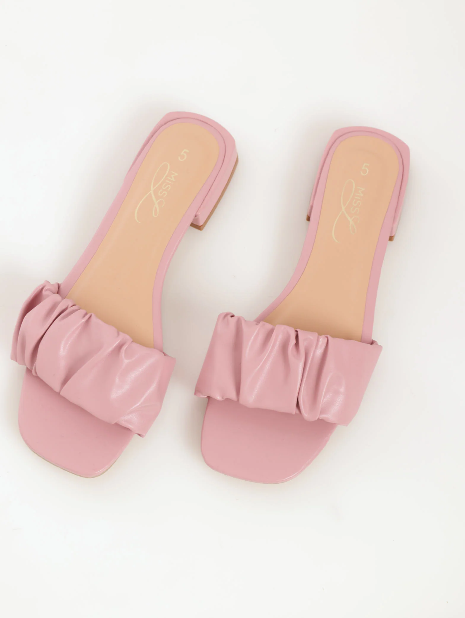 Rouched Mule Sandal - Pink
