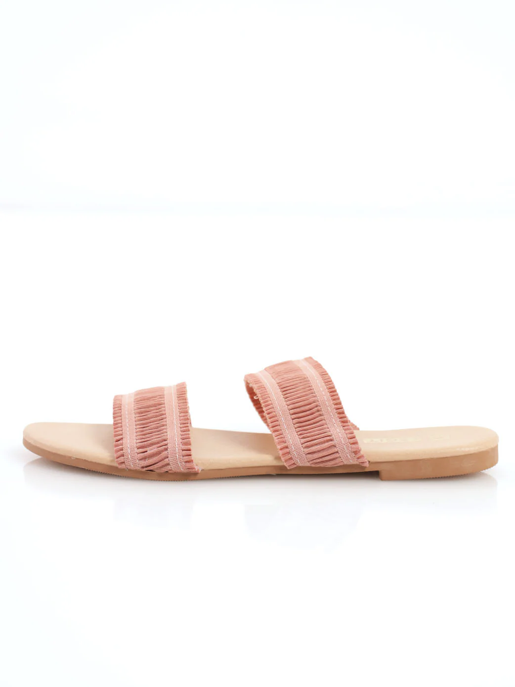 Rouched Stitch Double Strap Mule Sandal - Terracotta - Image 2
