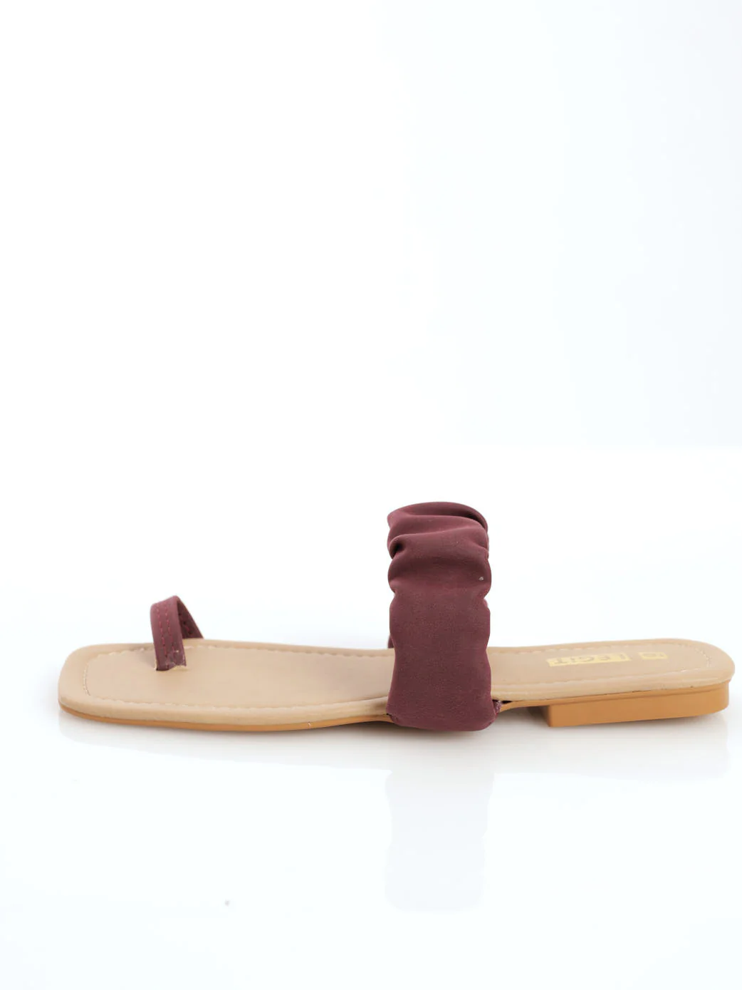 Rouched Toe-Post Sandal - Burgundy - Image 2