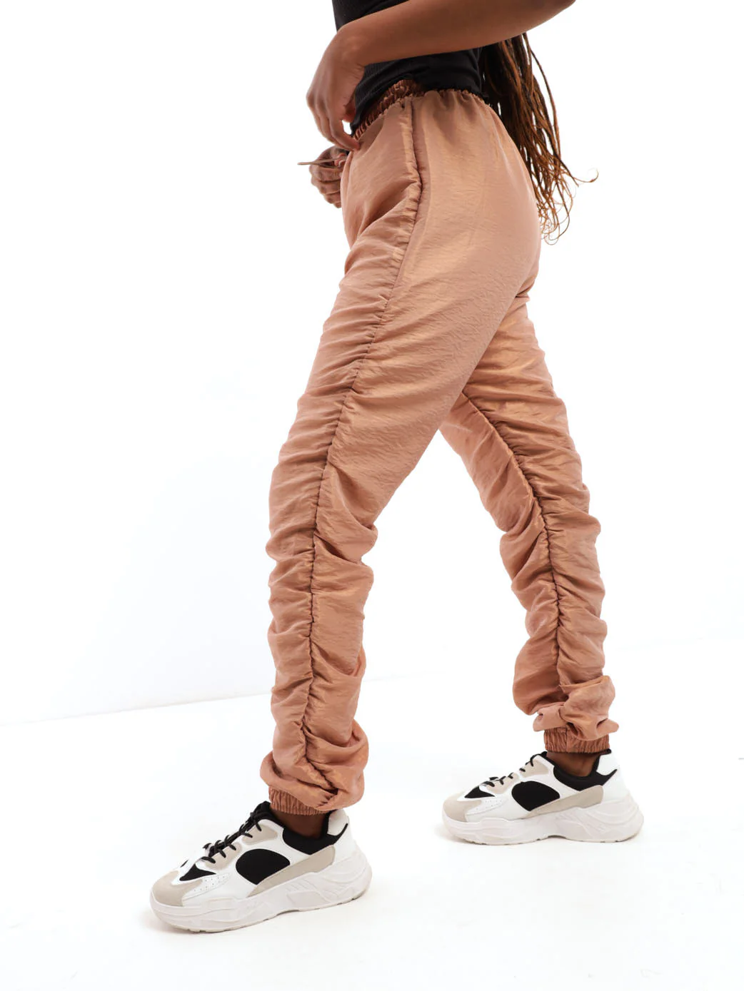 Rouched Jogger - Brown - Image 3