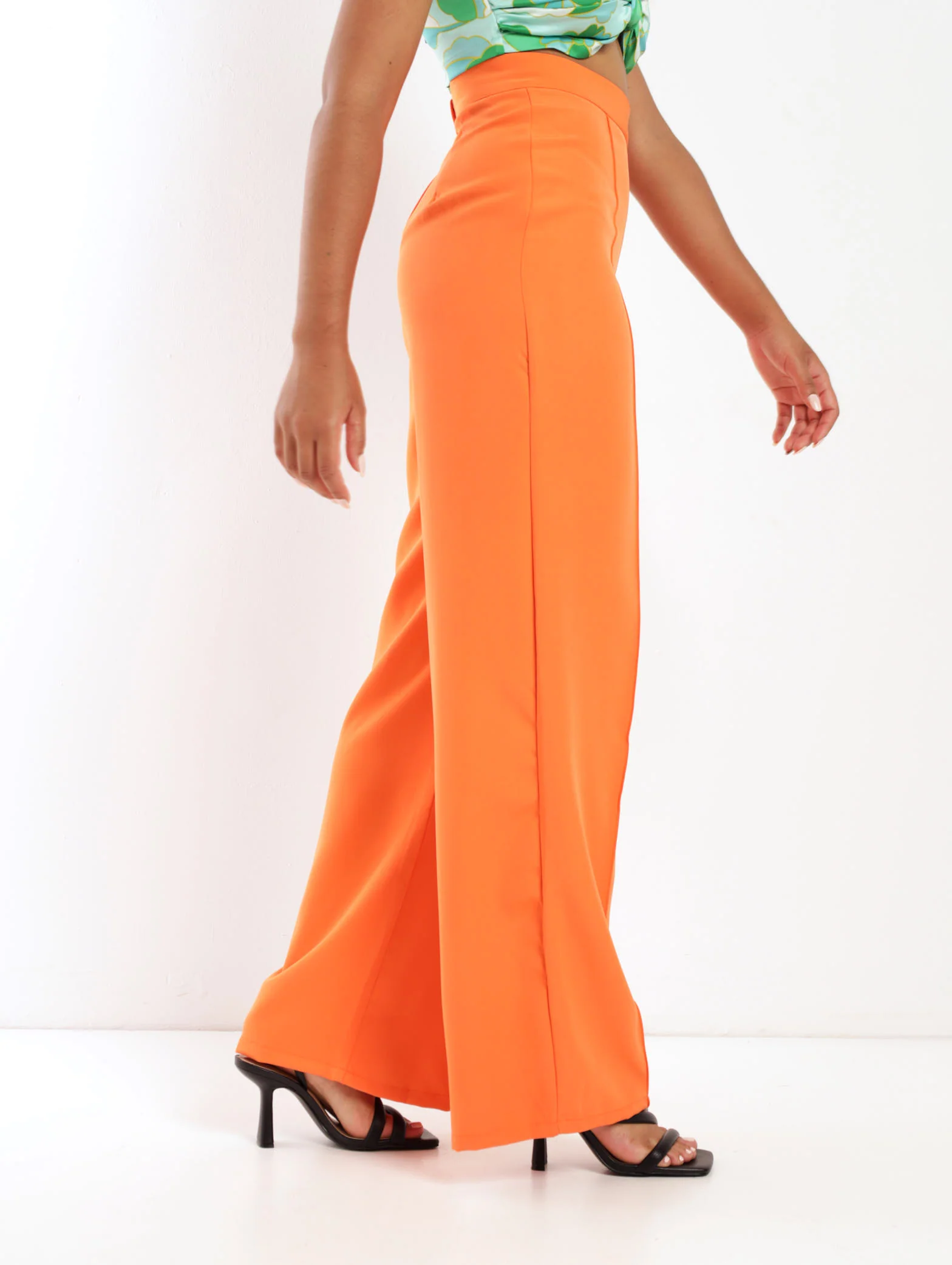 Seam Front Wideleg Pant - Orange - Image 3
