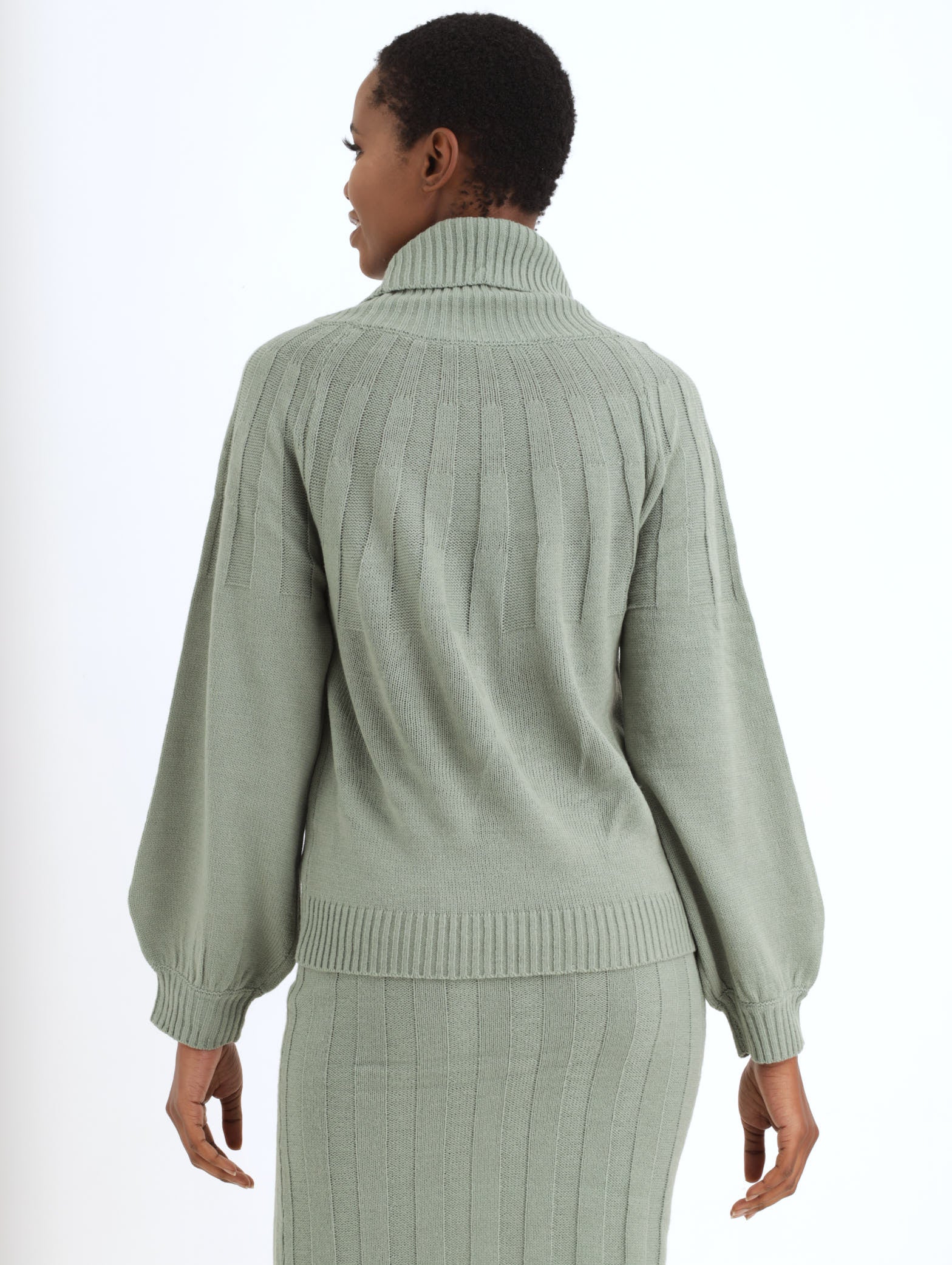 Self Stripe Detail Poloneck - Fatigue - Image 3