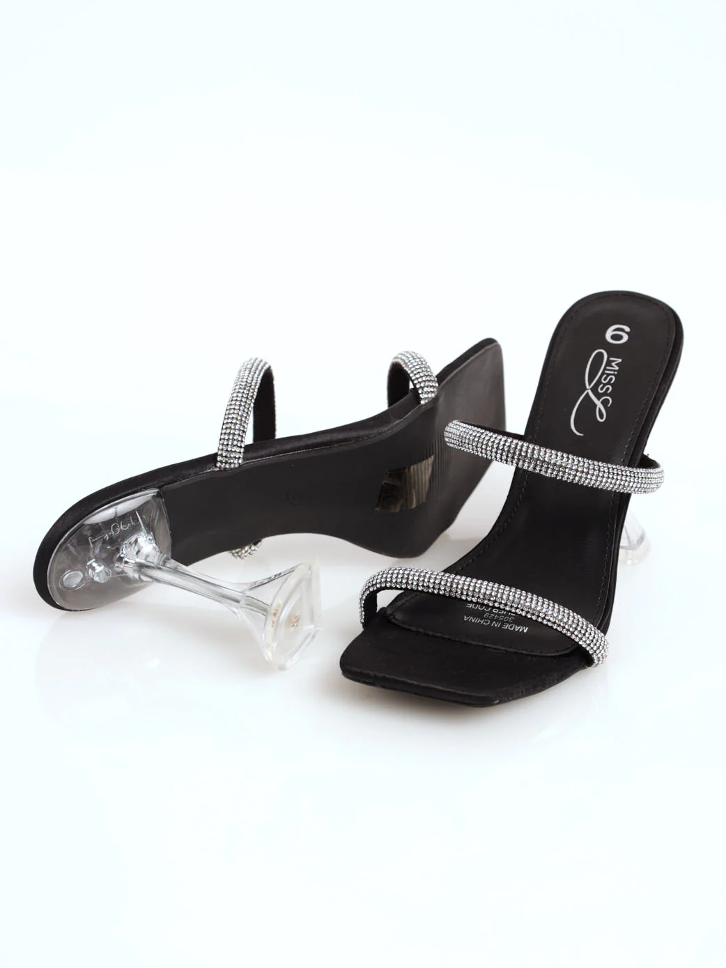 Shaped Stiletto Mule Heel - Clear