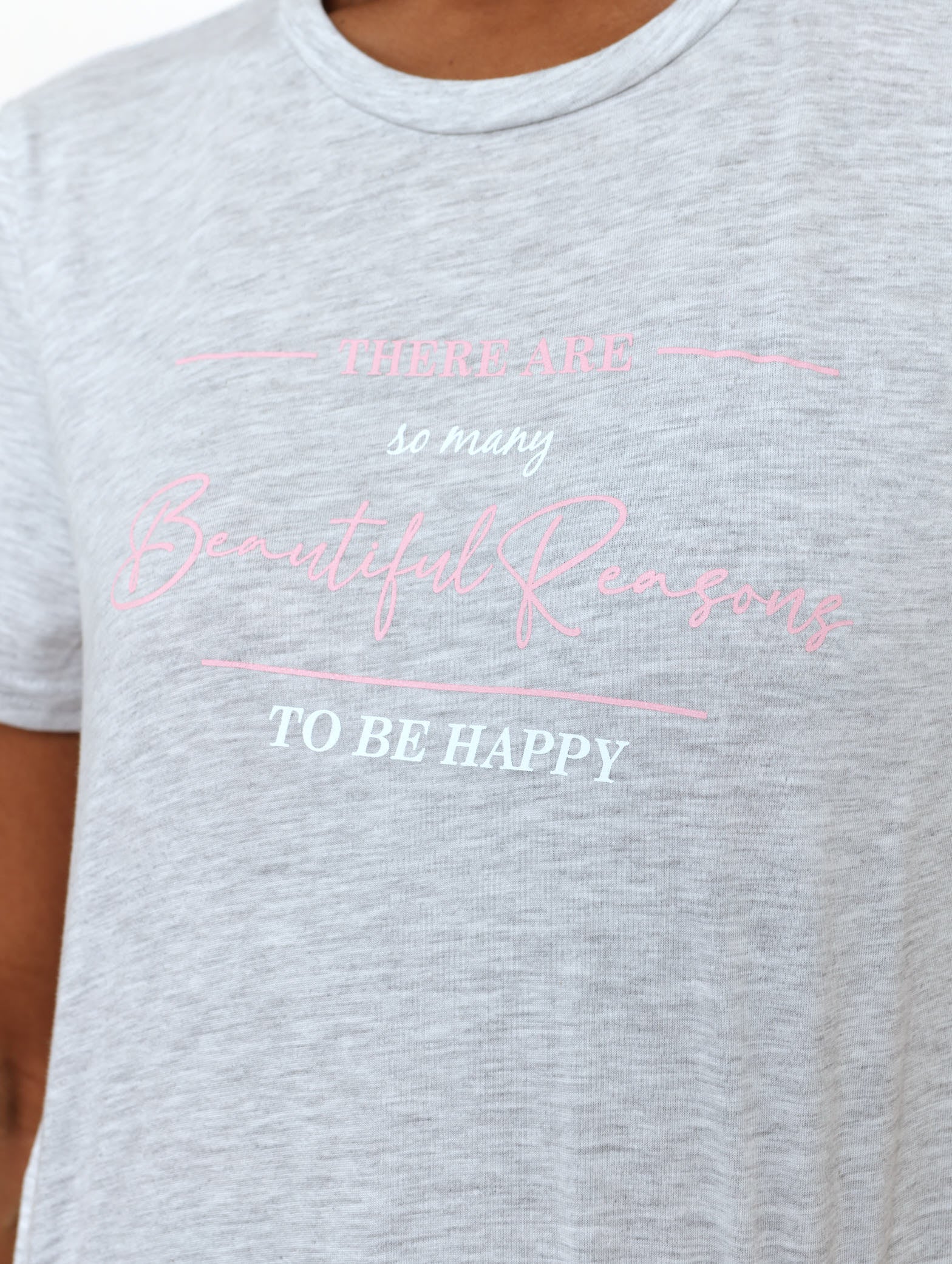 Short Sleeve Elasticated Tee - Grey Melange - Image 5