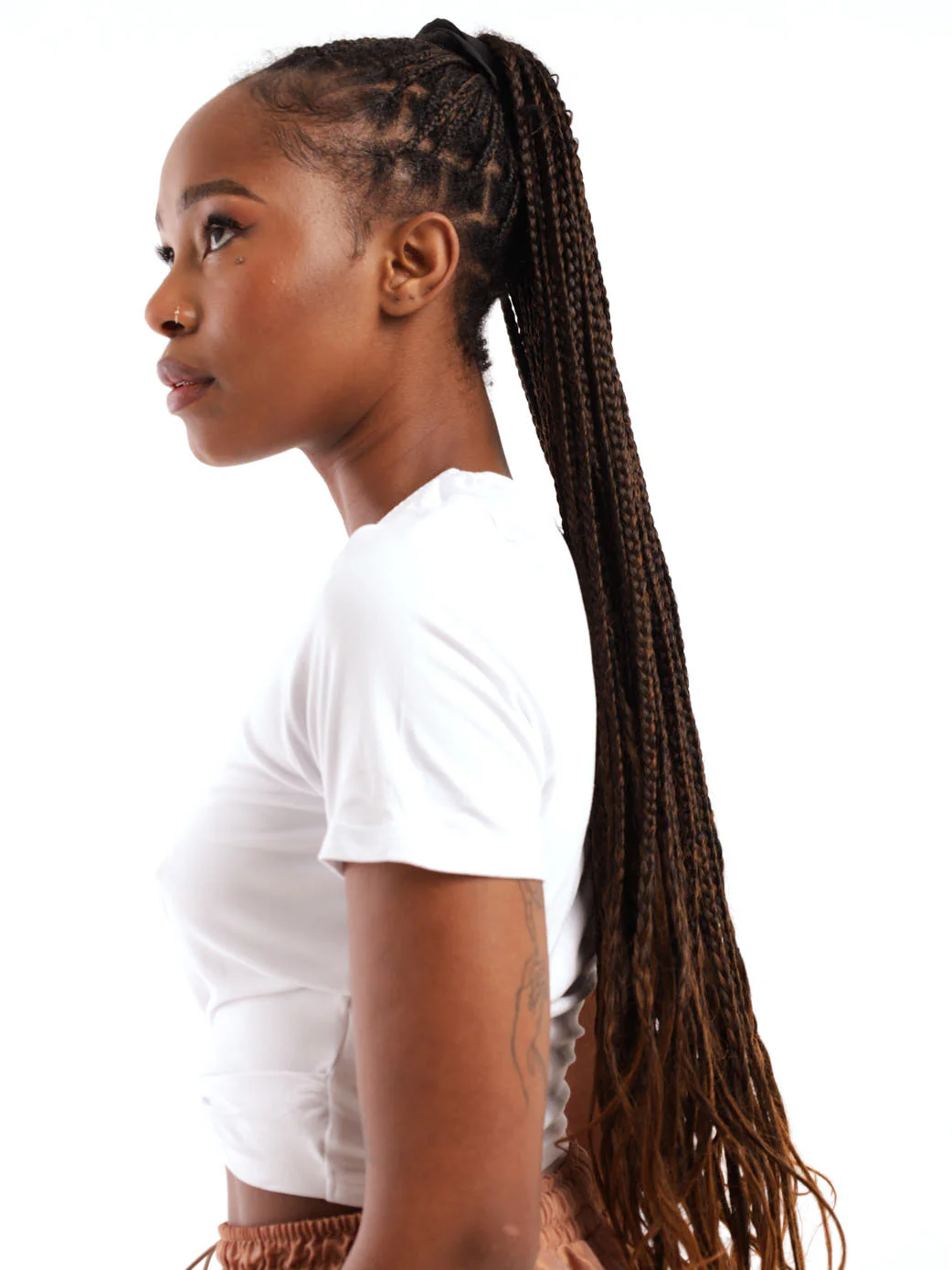 Short Sleeve Front Twist Top - White - Image 3