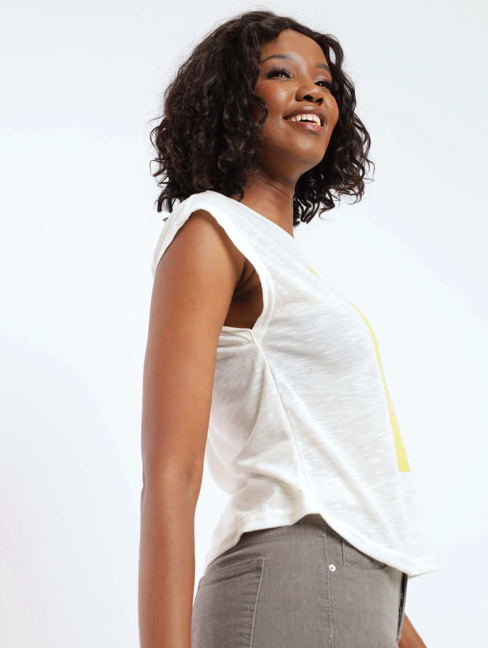 Short Sleeve Icon Top - Cream - Image 2