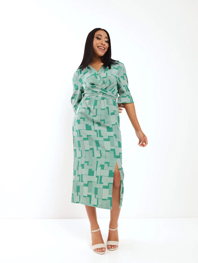 Short Sleeve Shirt Dress - Floral