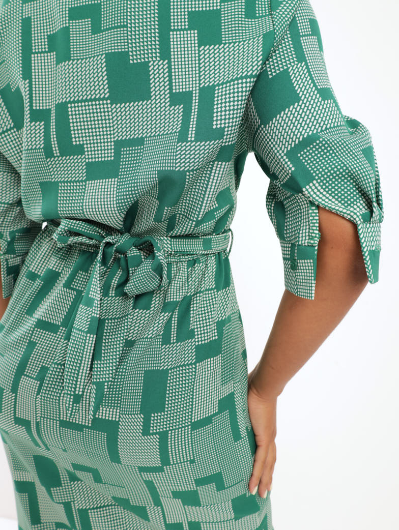 Short Sleeve Shirt Dress - Floral - Image 4