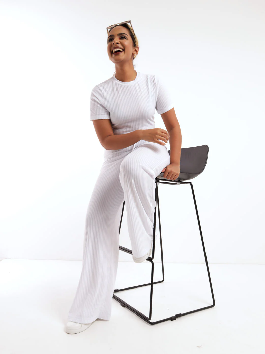 Short Sleeve Wide Rib Tee - White - Image 2