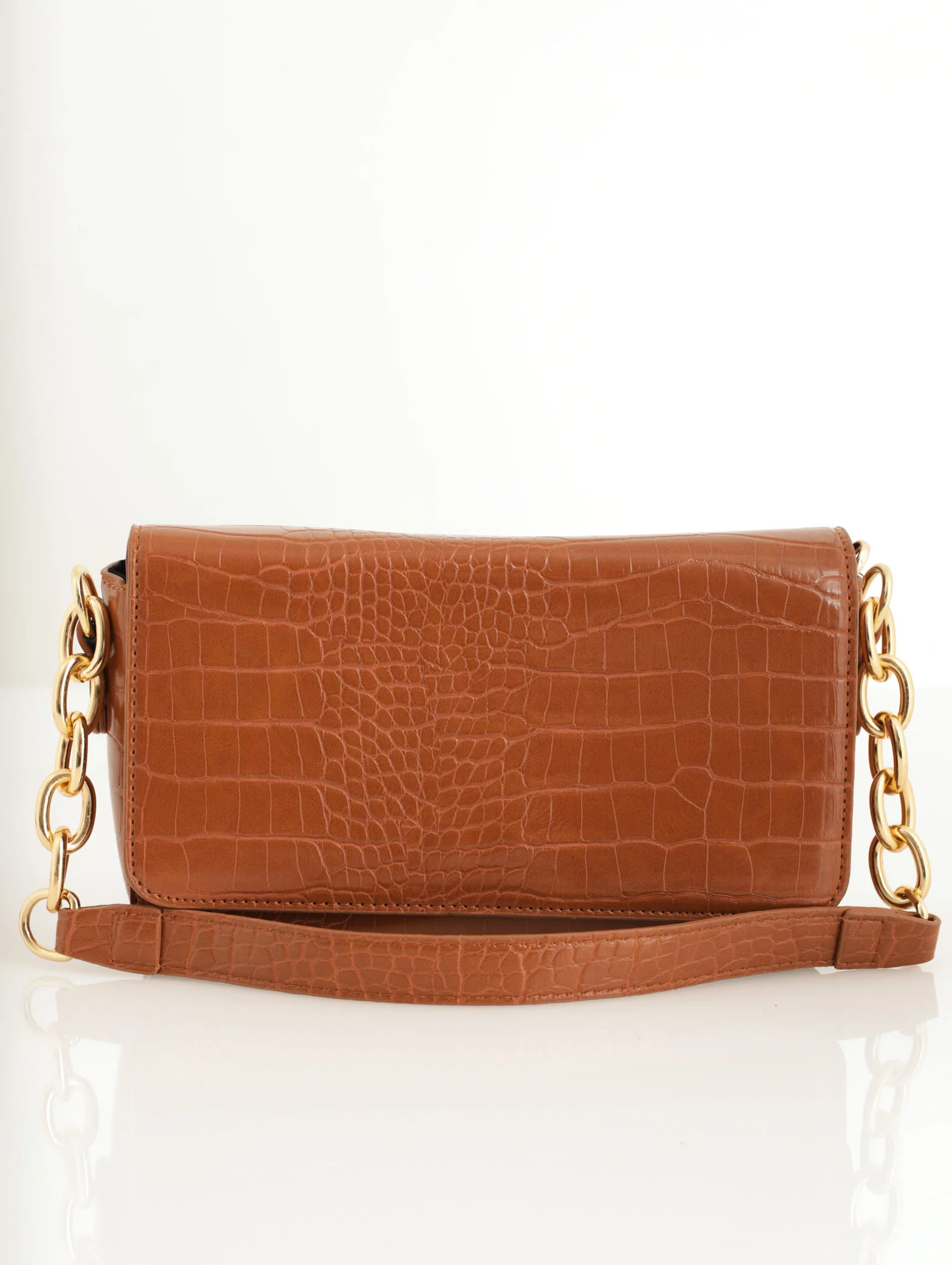 Shoulder Chunky Chain Bag - Tan - Image 2