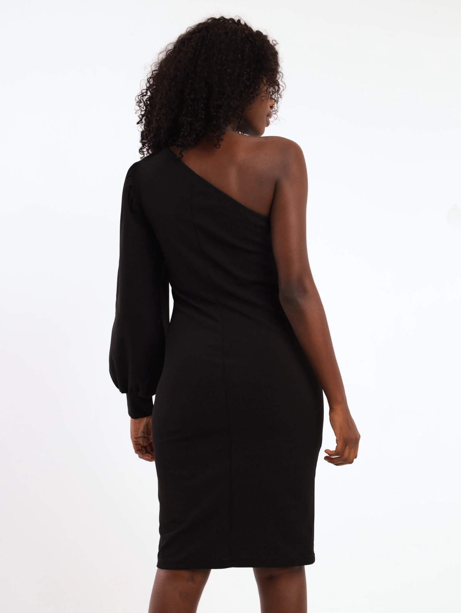 Shoulder Detail Bodycon Dress - Navy - Image 4