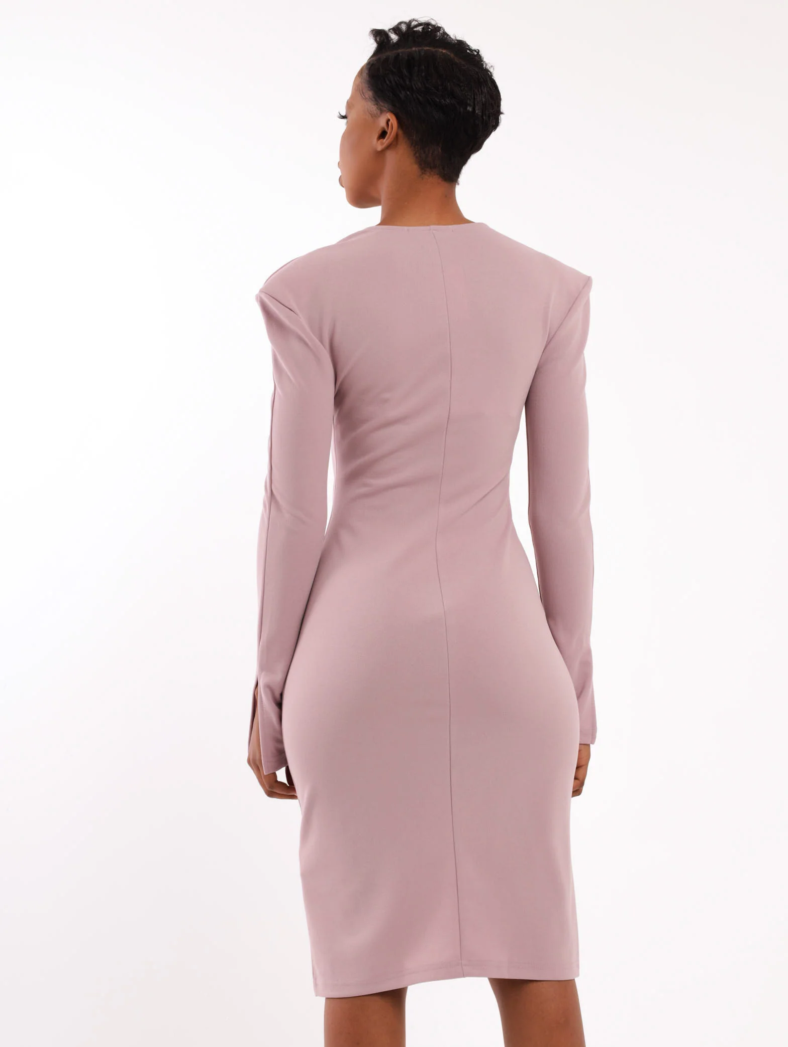 Shoulder Pad Dress - Lilac - Image 2