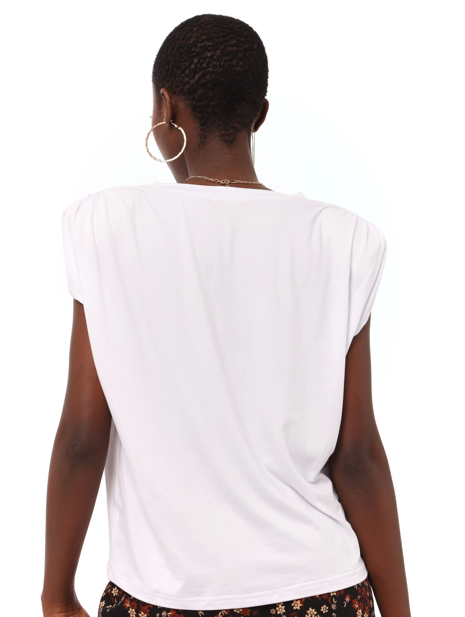 Shoulder Pad Tank - White - Image 4