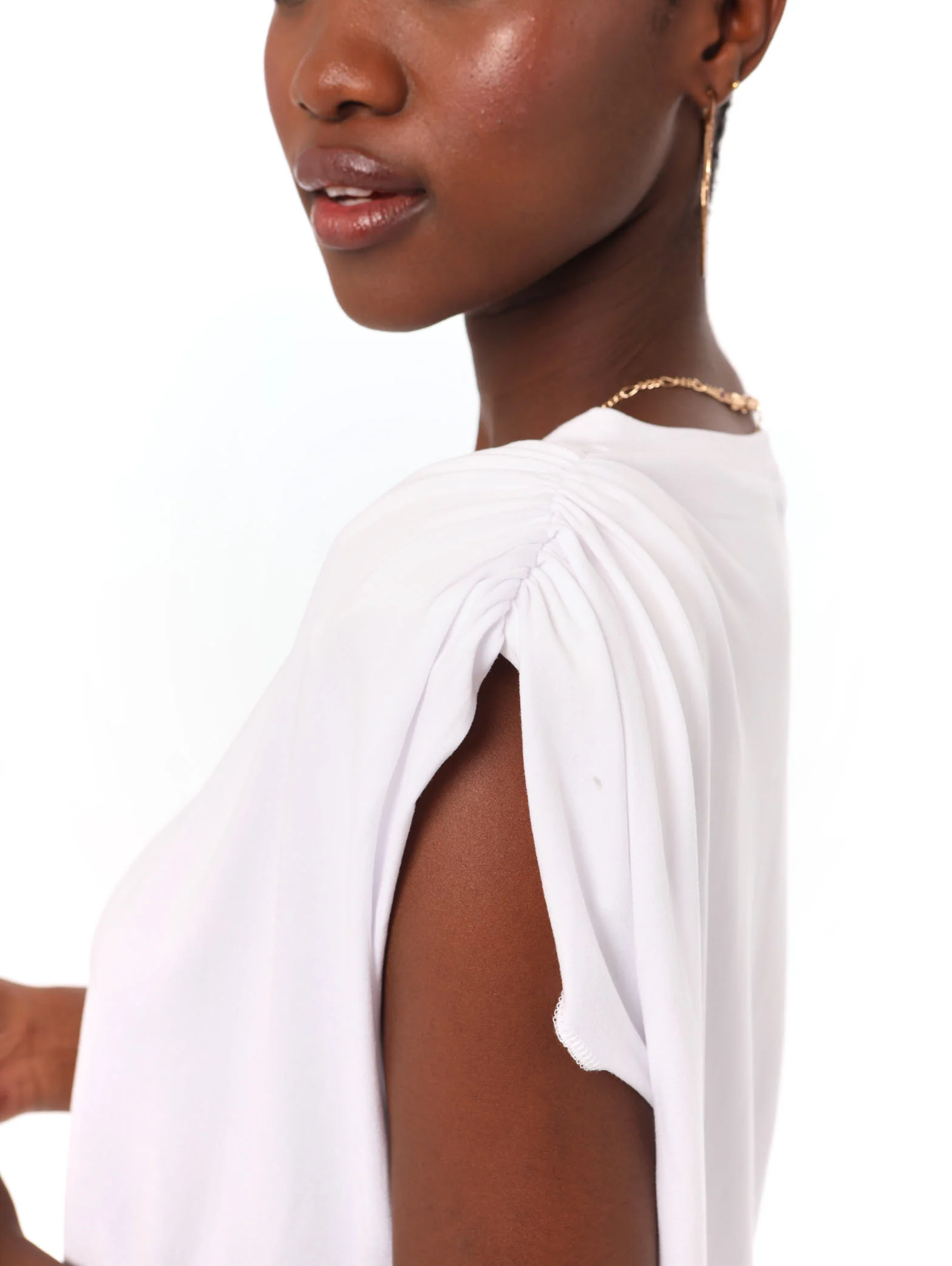 Shoulder Pad Tank - White - Image 5