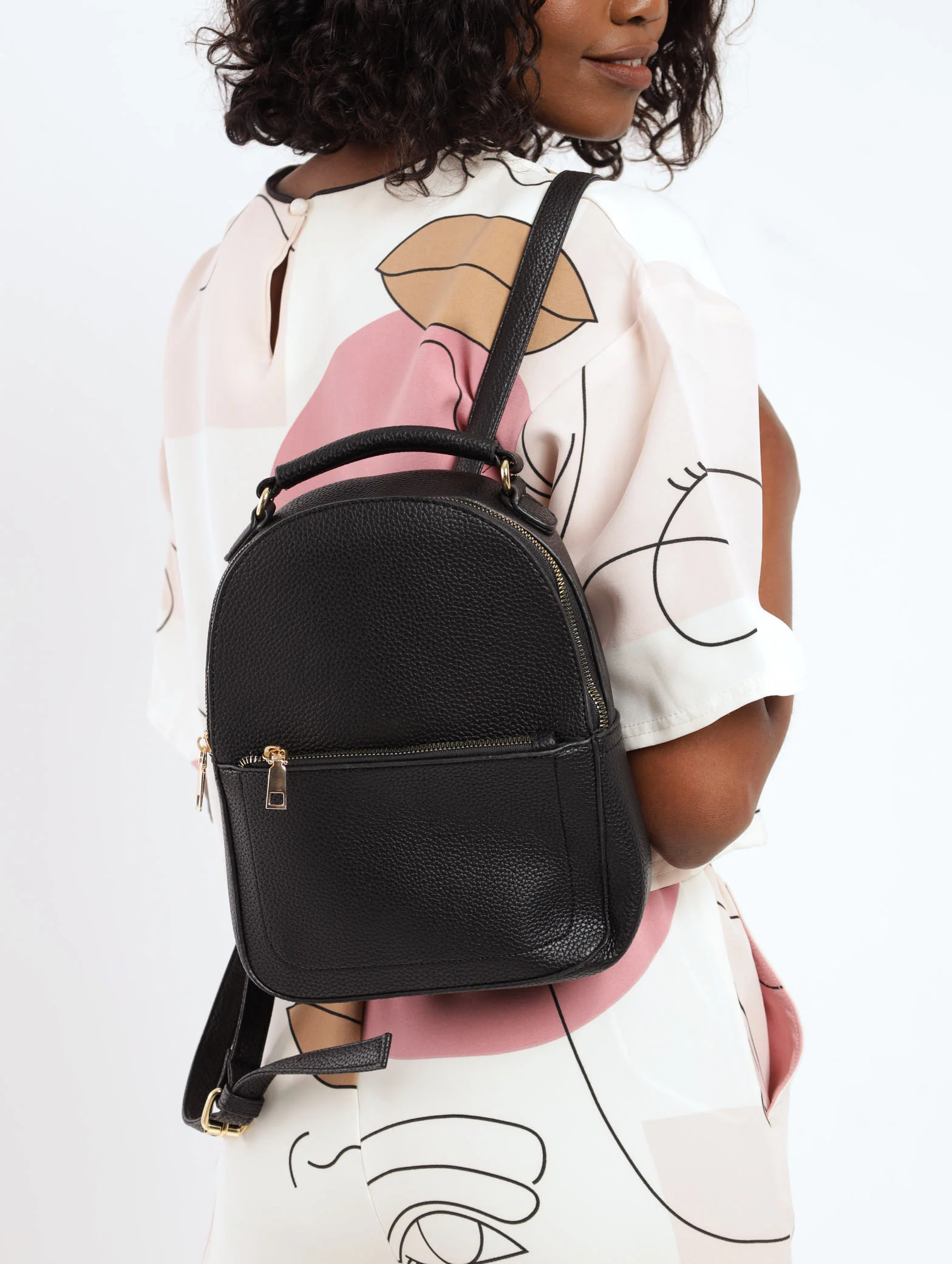 Silver Zip Backpack - Black - Image 2