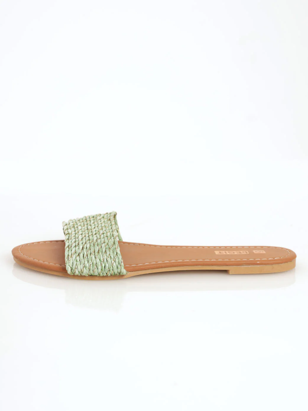 Single Band Mule Twist Weave Sandal - Sage - Image 2