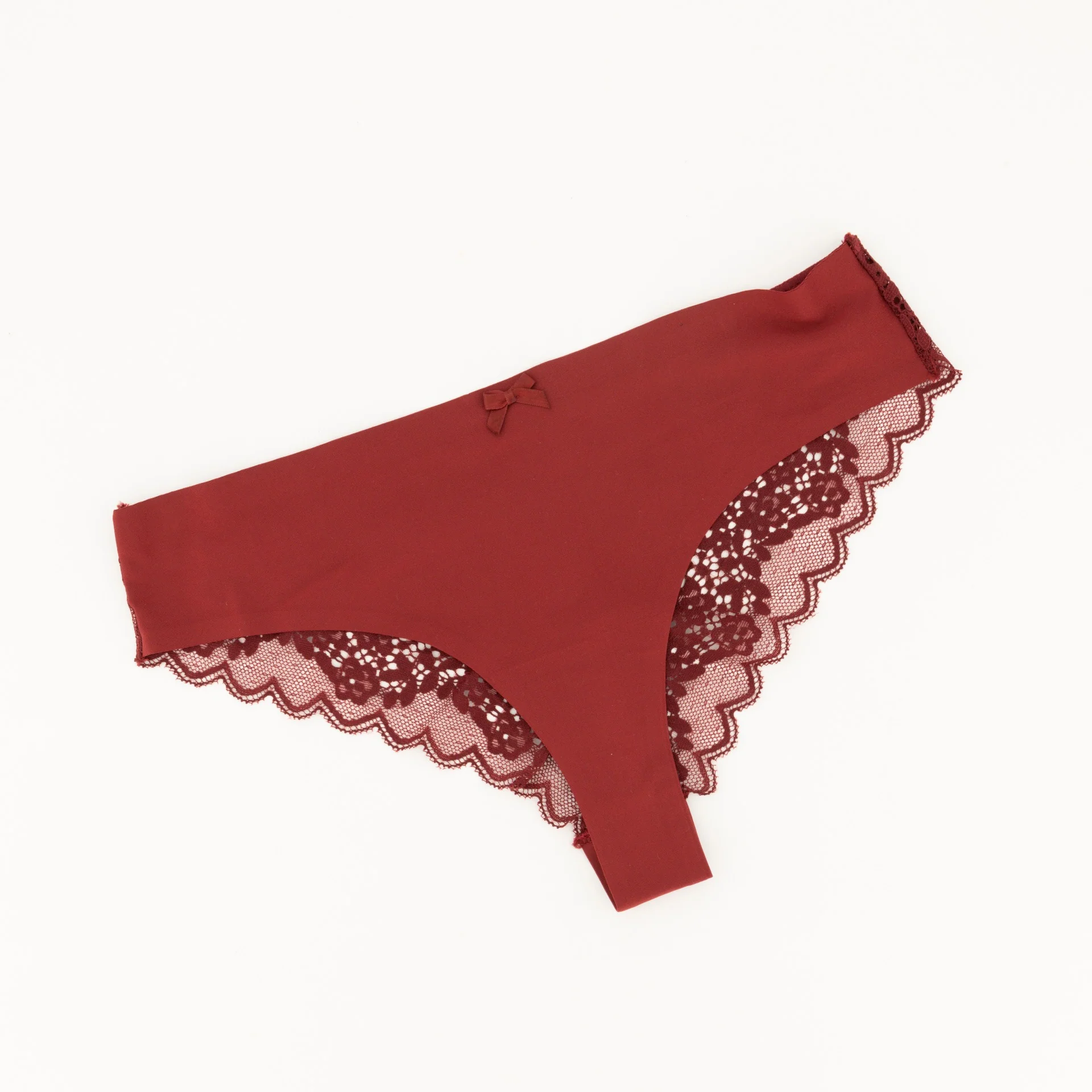 Single Bonded Brazilian Panty - Deep Red