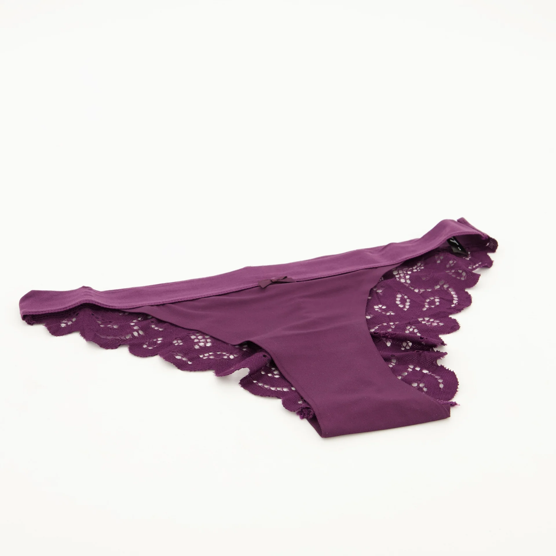 Single Bonded Tanga Bikini Panty - Dark Purple - Image 3