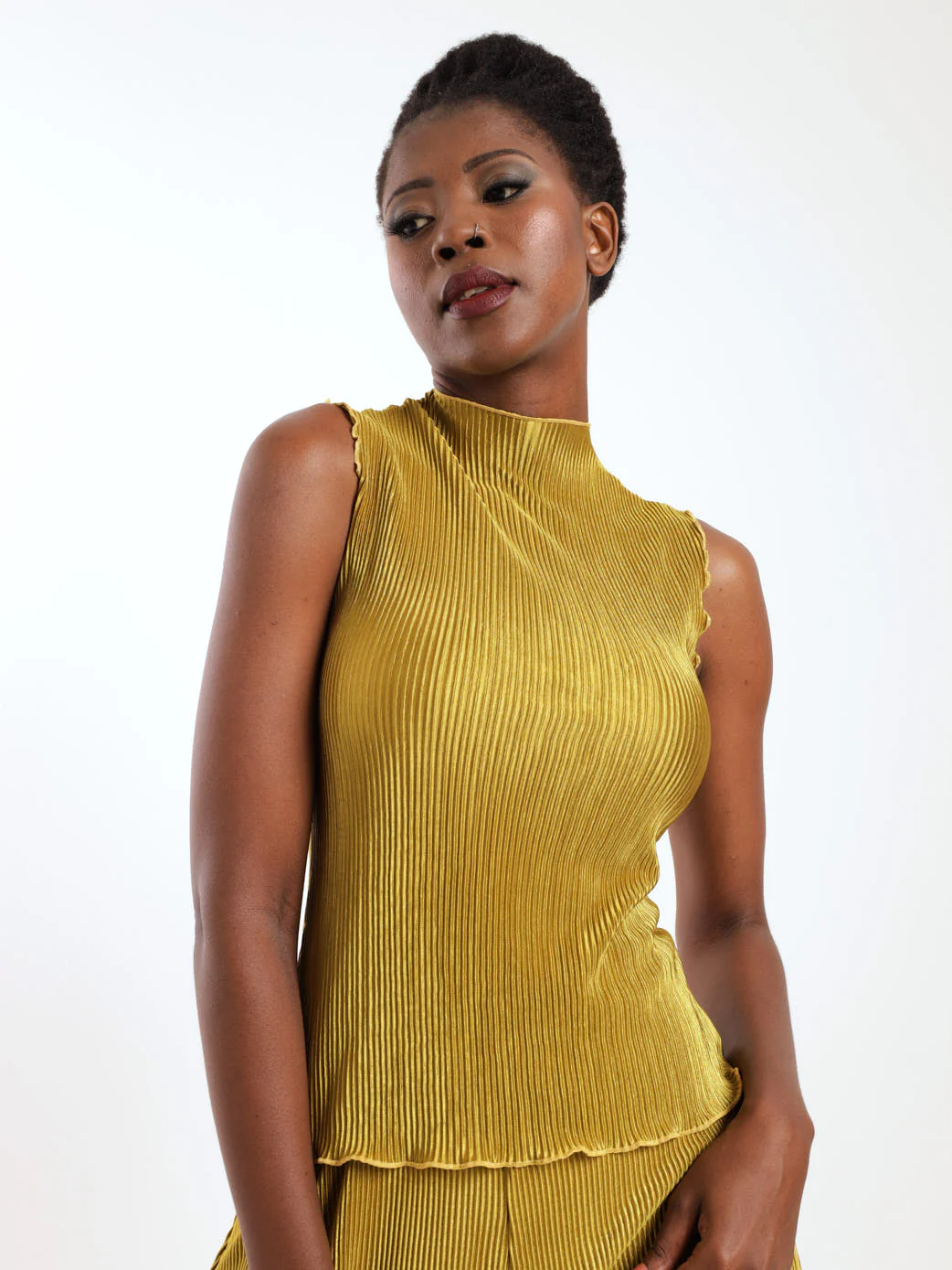Sleeveless Bodre Top - Chartreuse