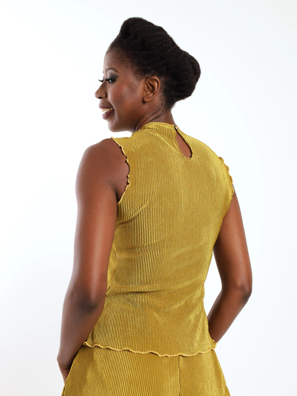Sleeveless Bodre Top - Chartreuse - Image 4