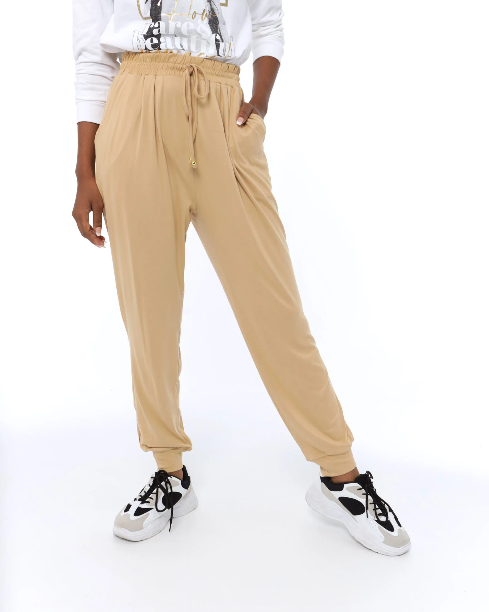Soft Pleated Lounge Pant - Stone